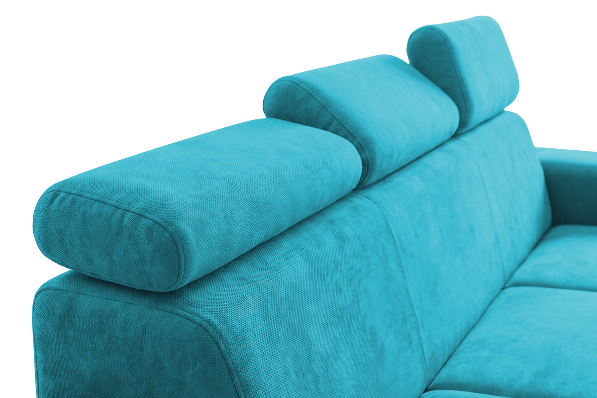 Canapea Extensibila 3 locuri BELLAGIO, cu tetiere, 235x95x85 cm - Prestigehome.ro - Canapea 3 Locuri - Prestige - #color_turcoaz-enjoy