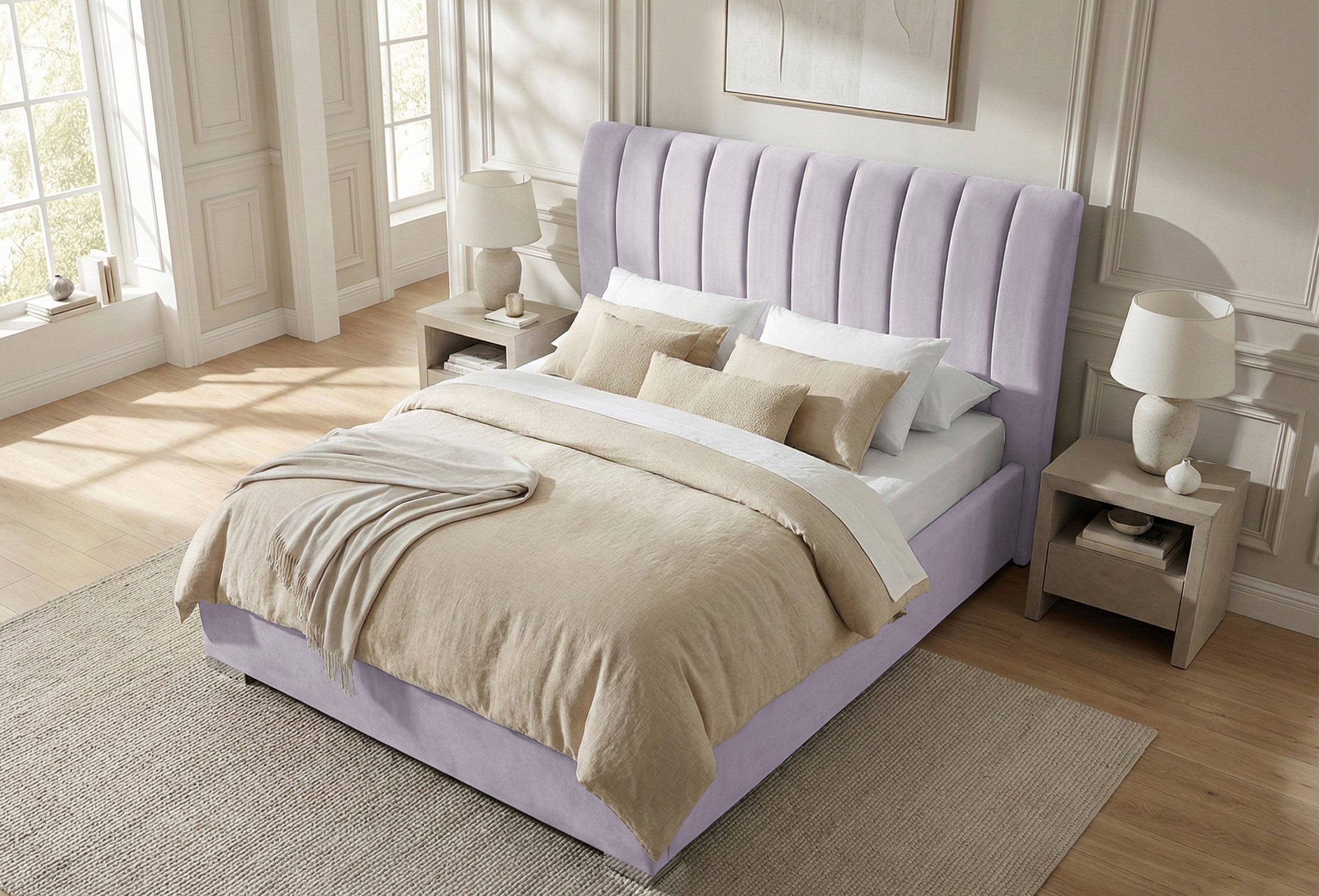 Pat Tapițat Santiago, cu somieră rabatabilă și ladă de depozitare, Prestigehome.ro, Prestige, #Color_swing-violet