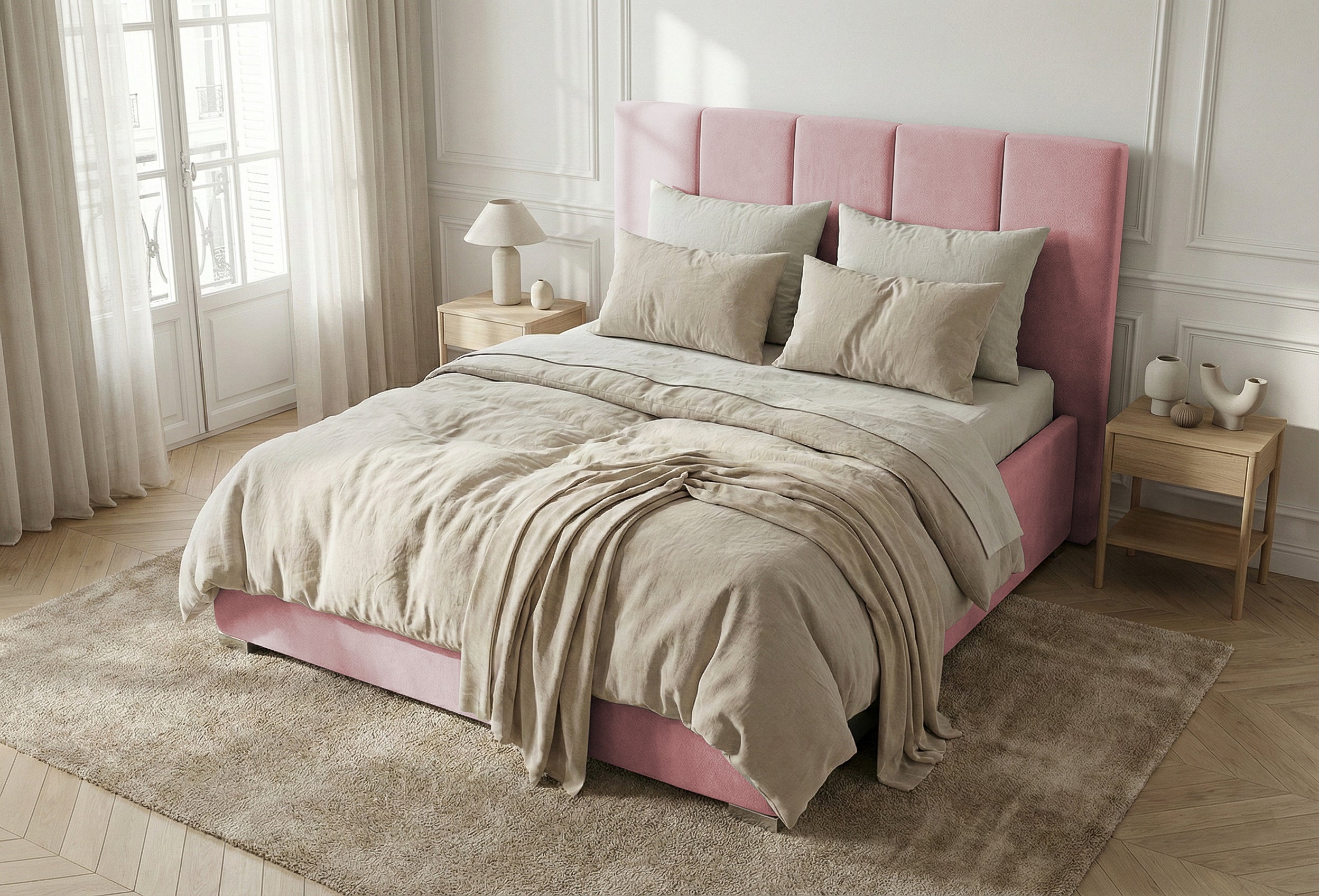 Pat Tapitat Luna, cu Lada Rabatabil, Prestigehome.ro, Prestige, #color_swing-roz