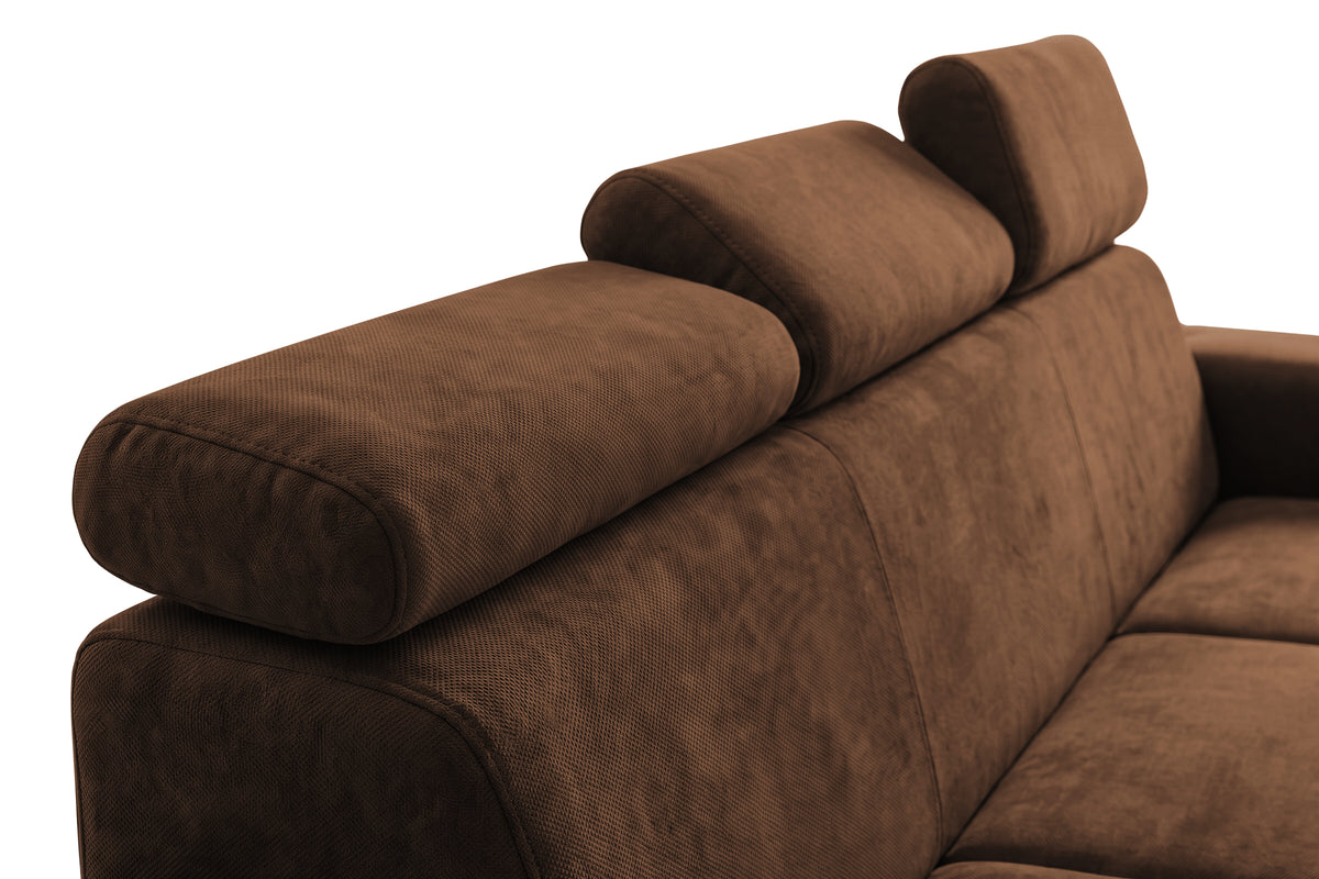 Canapea Extensibila 3 locuri BELLAGIO, cu tetiere, 235x95x85 cm - Prestigehome.ro - Canapea 3 Locuri - Prestige - #color_maro-enjoy