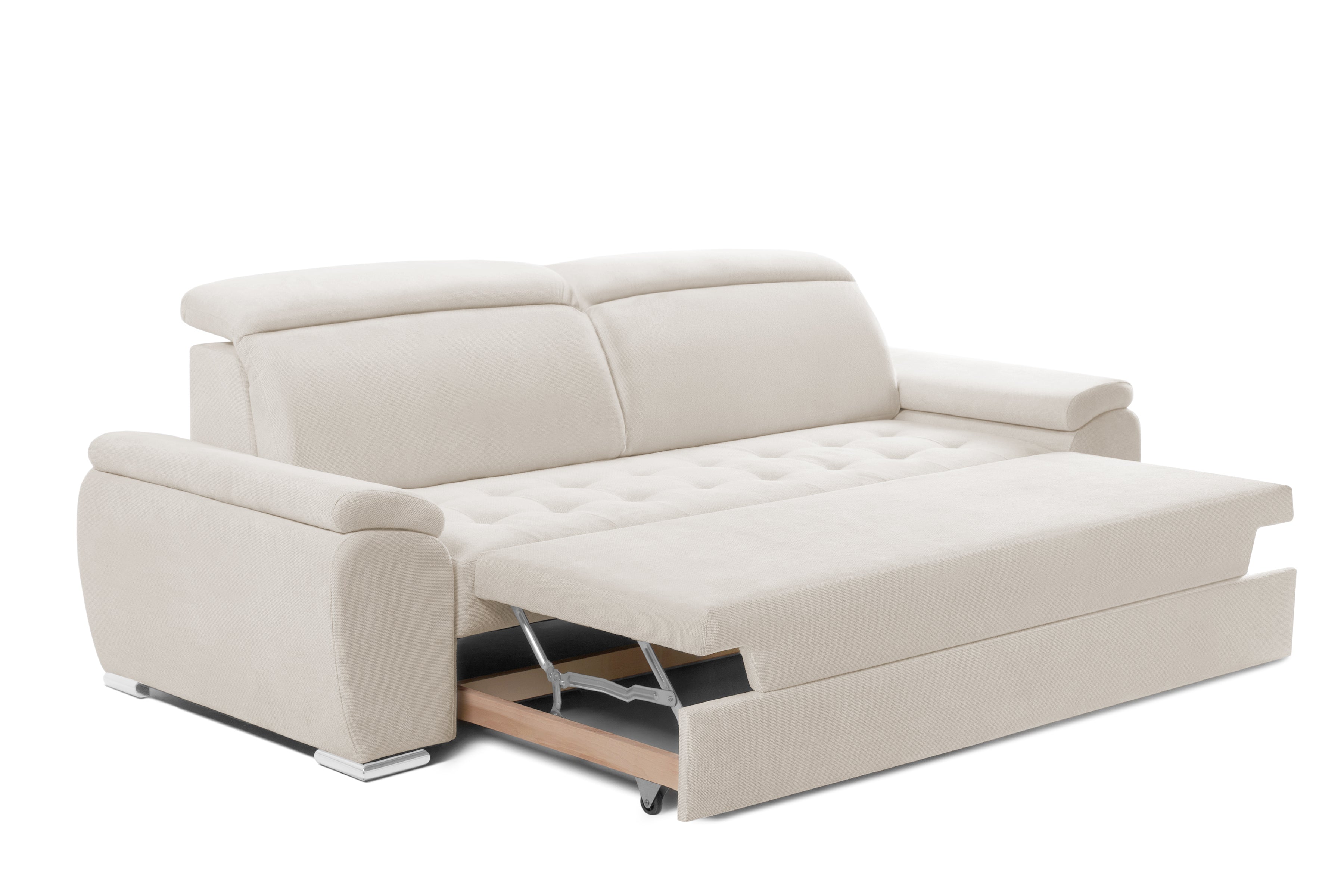 Canapea Extensibila 3 locuri TRENDY, cu tetiere, 245x105x80 cm,  Prestigehome.ro - Canapea 3 Locuri - Prestige - #color_Crem-Memphis