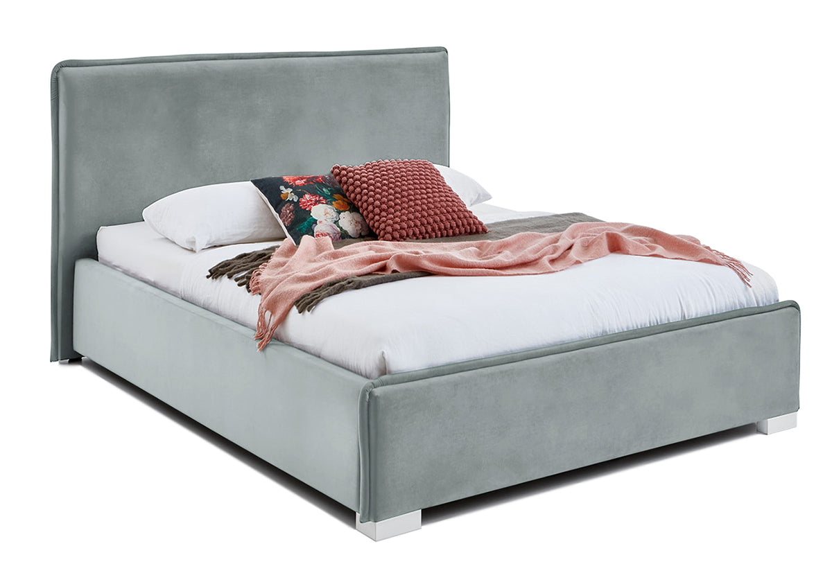 Pat Tapițat Nice, cu somieră rabatabilă și ladă de depozitare