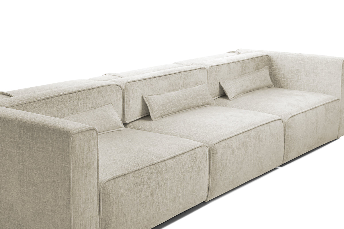 Canapea Extensibilă 4 locuri ZANETTO, cu 3 lăzi depozitare, 340x100x70 cm, #color_Crem-Onyx