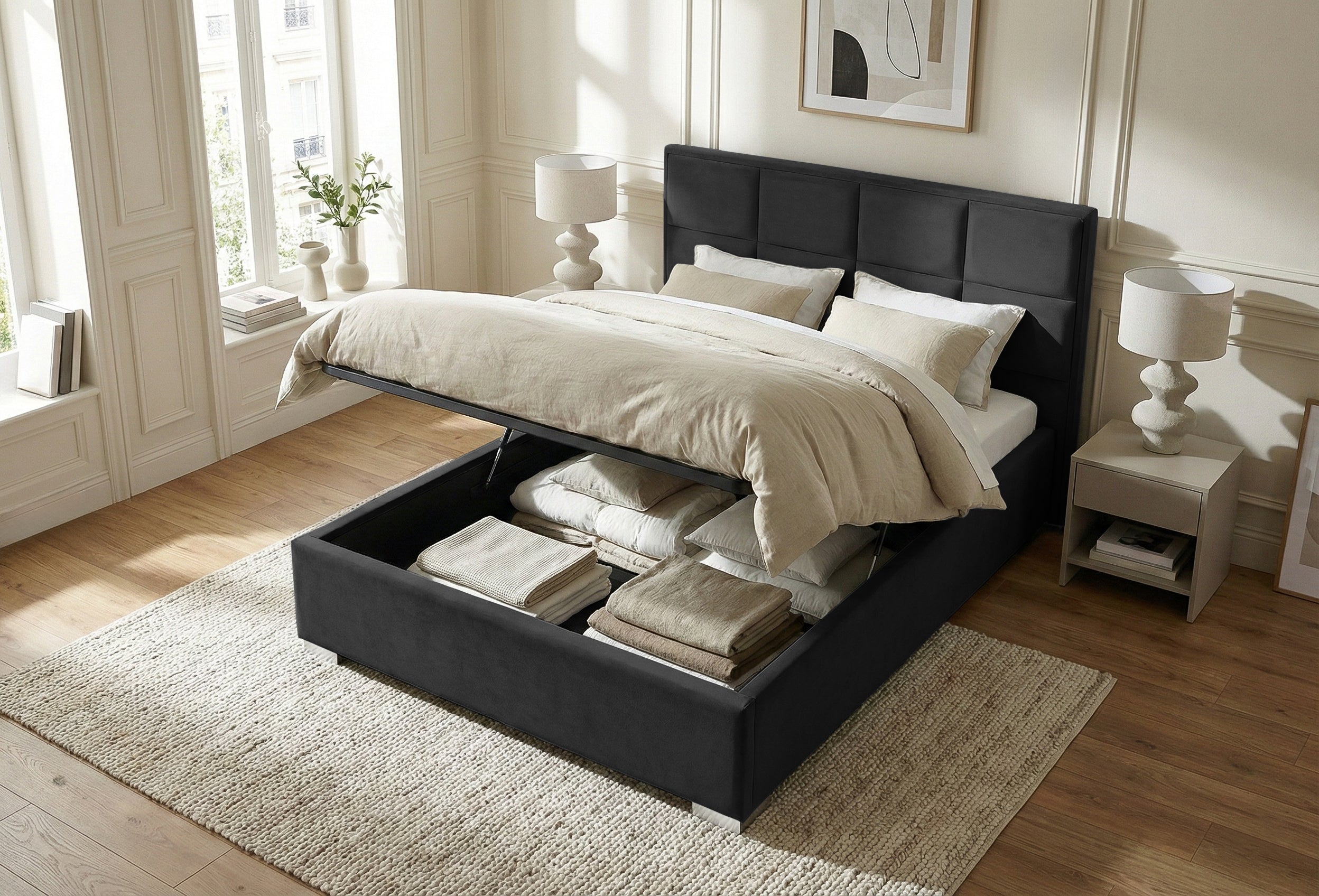 Pat Tapitat Melbourne, cu Lada Rabatabil, Prestigehome.ro, Prestige, #color_swing-antracit