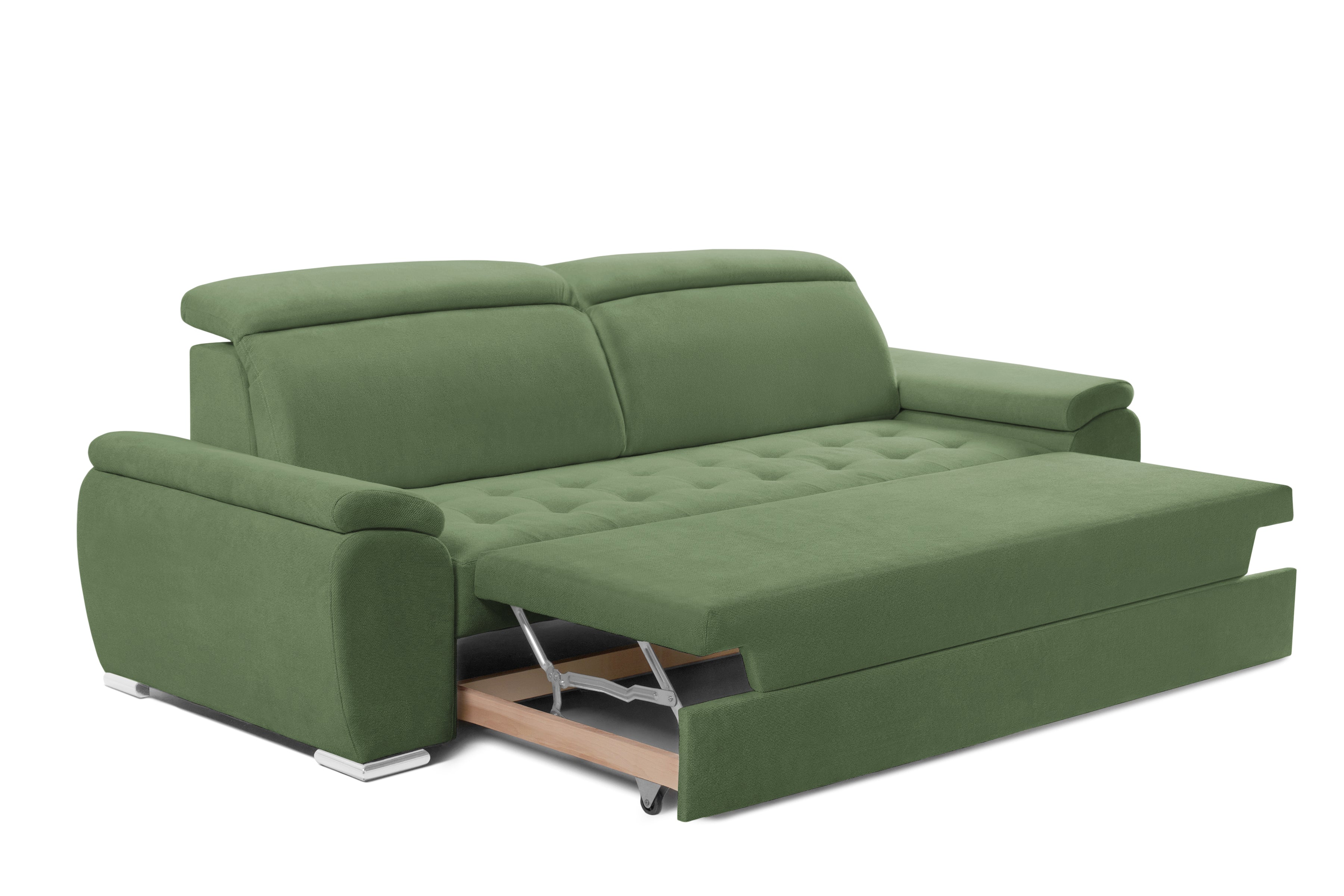 Canapea Extensibila 3 locuri TRENDY, cu tetiere, 245x105x80 cm,  Prestigehome.ro - Canapea 3 Locuri - Prestige - #color_Verde-Memphis