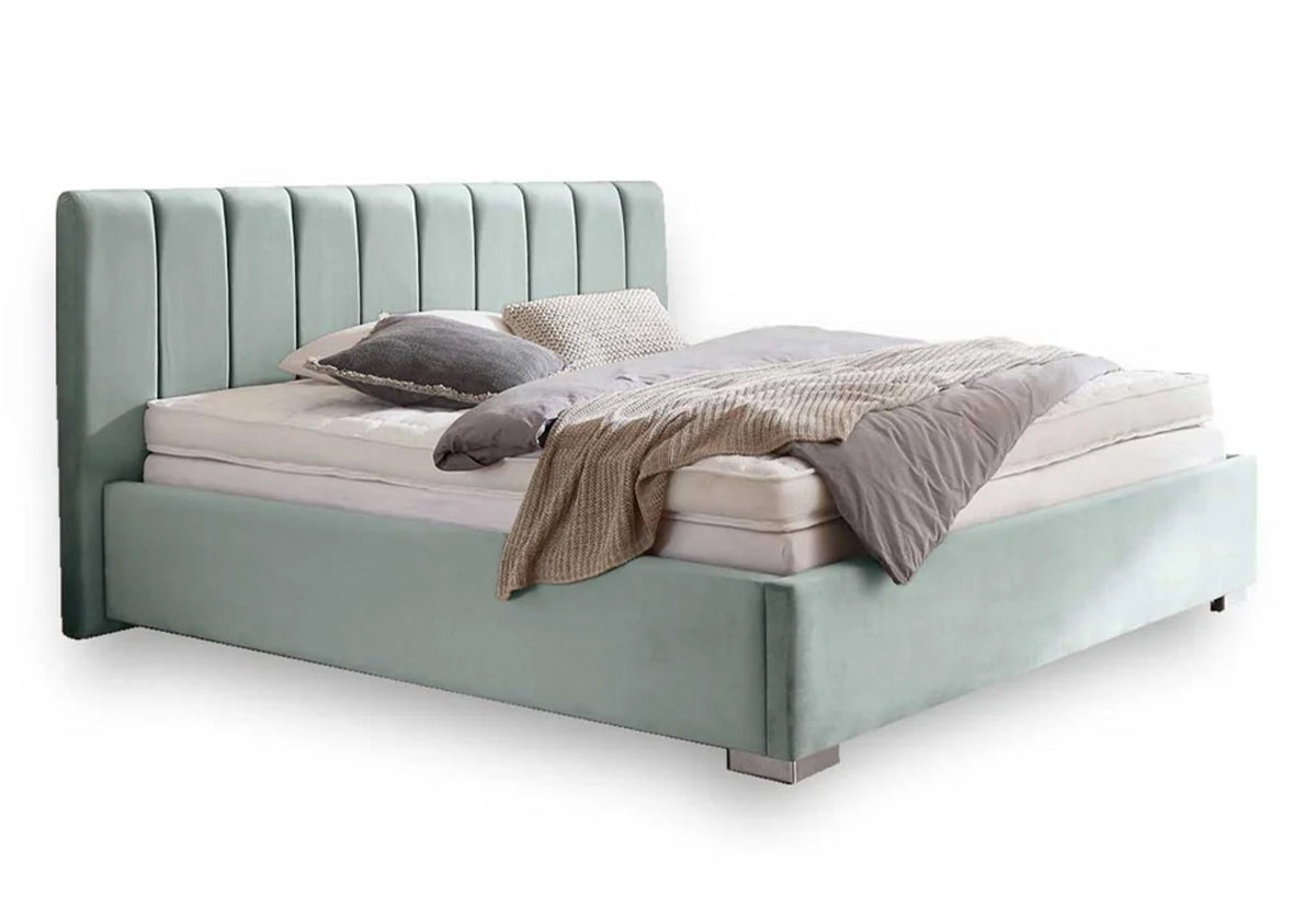 Pat Tapițat Santiago, cu somieră rabatabilă și ladă de depozitare