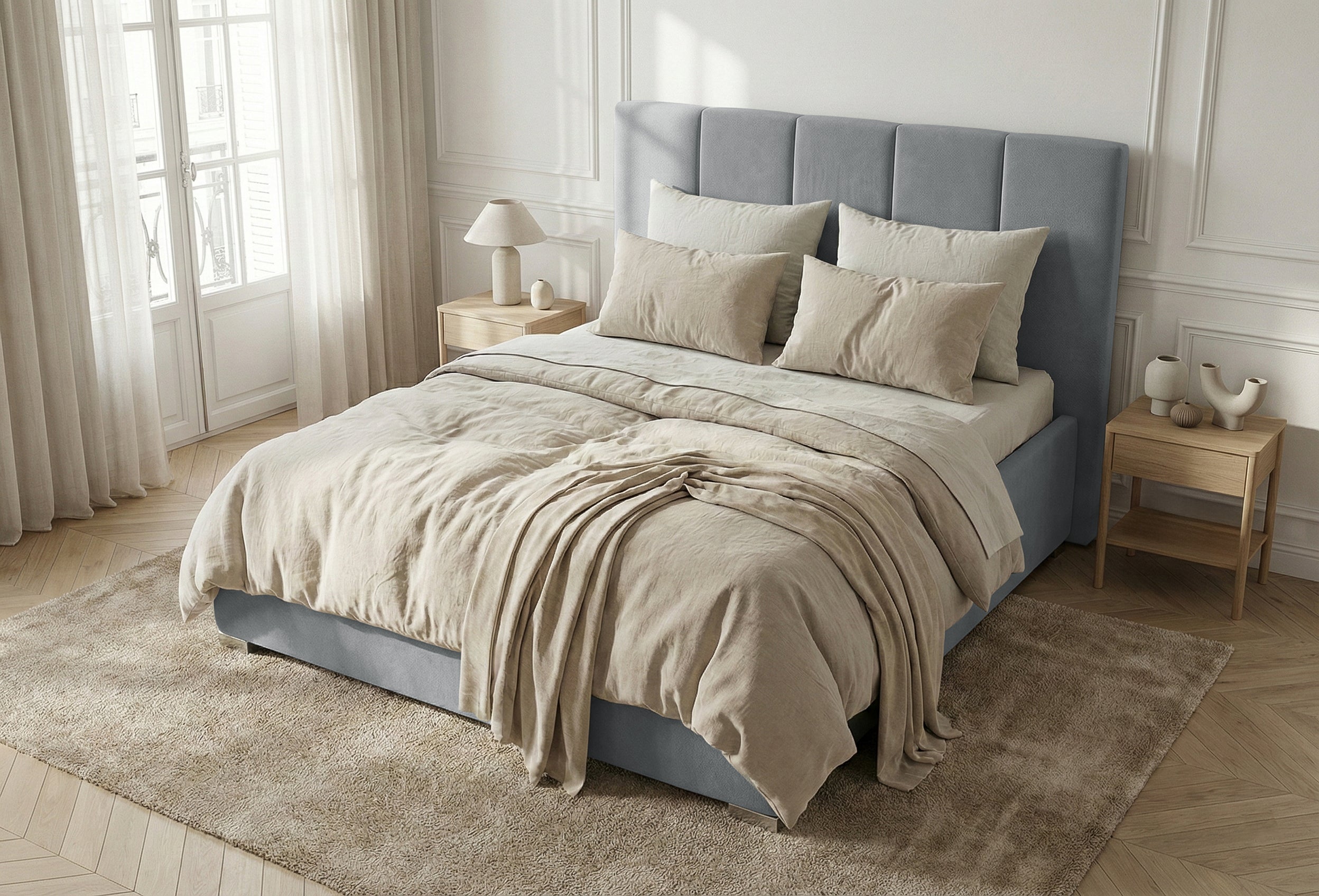 Pat Tapitat Luna, cu Lada Rabatabil, Prestigehome.ro, Prestige, #color_swing-gri