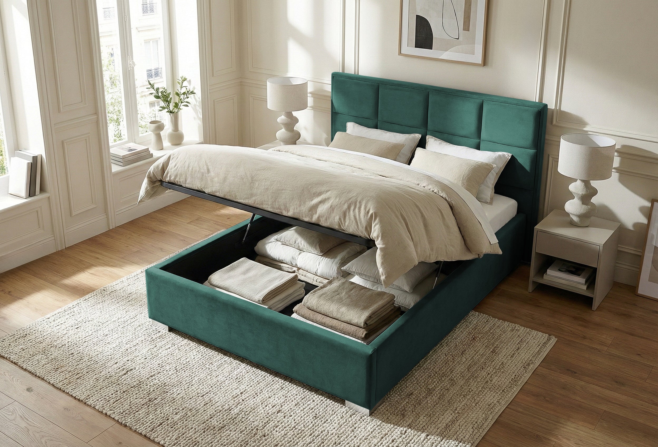 Pat Tapitat Melbourne, cu Lada Rabatabil, Prestigehome.ro, Prestige, #color_swing-verde