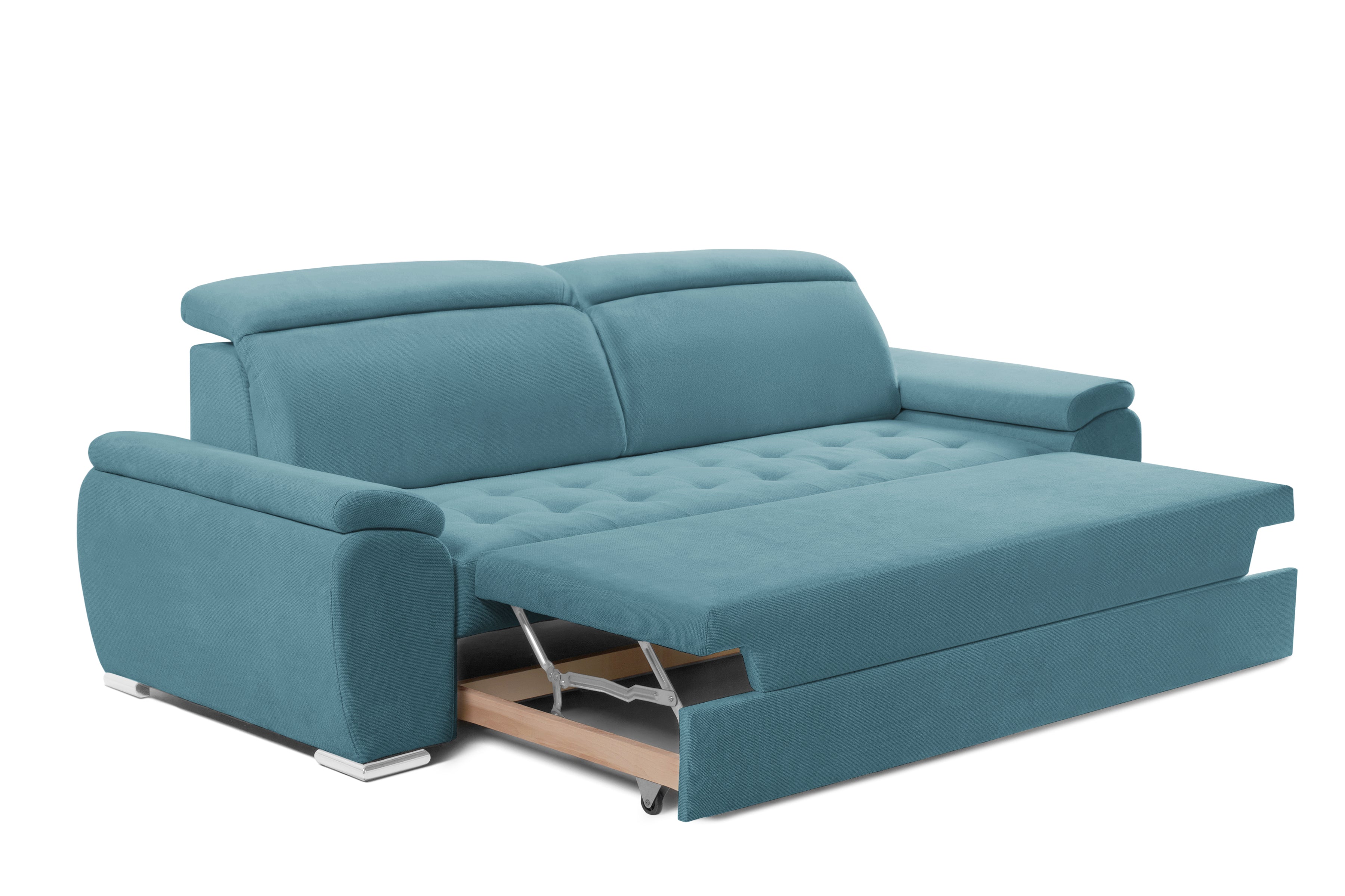 Canapea Extensibila 3 locuri TRENDY, cu tetiere, 245x105x80 cm,  Prestigehome.ro - Canapea 3 Locuri - Prestige - #color_Albastru-Memphis