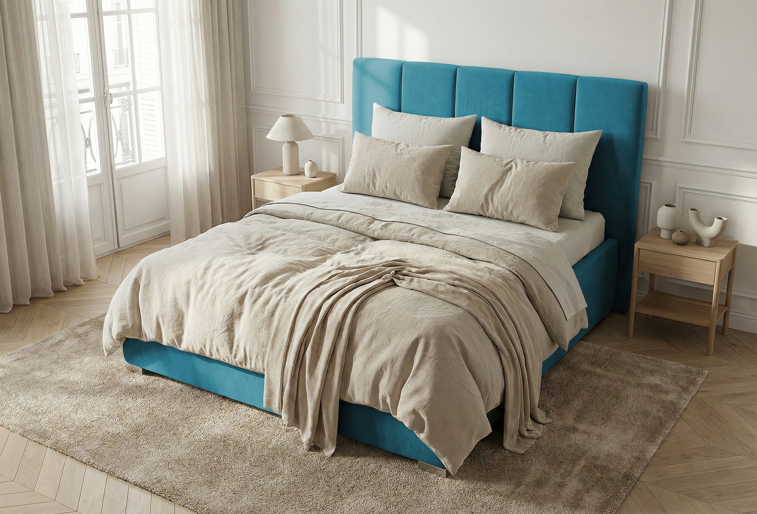 Pat Tapitat Luna, cu Lada Rabatabil, Prestigehome.ro, Prestige, #color_swing-turcoaz