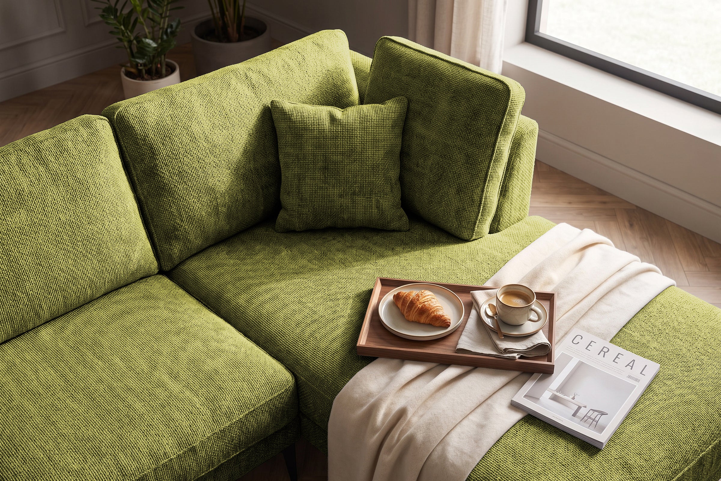 Colțar Fix AZURRO, cu ladă de depozitare, 280x90/180x85 cm - Prestigehome.ro - Colțar - Prestige #color_Verde-Olive-Mystery