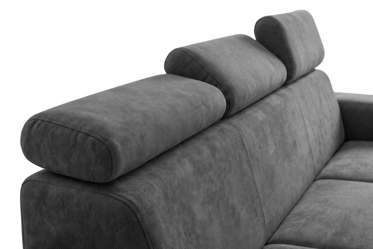 Canapea Extensibila 3 locuri BELLAGIO, cu tetiere, 235x95x85 cm - Prestigehome.ro - Canapea 3 Locuri - Prestige - #color_gri-inchis-enjoy