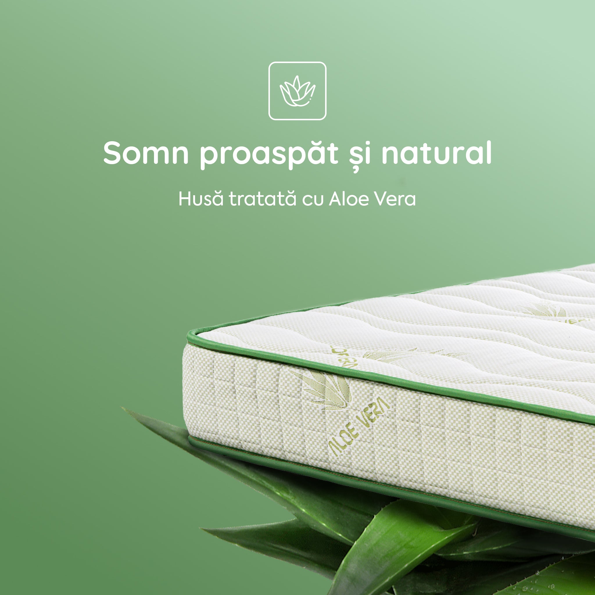 Saltea ALOE VERA THERAPY, spumă poliuretanică, reversibilă, hipoalergenică, super ortopedică, Grosime 19 cm   - Prestige Home 