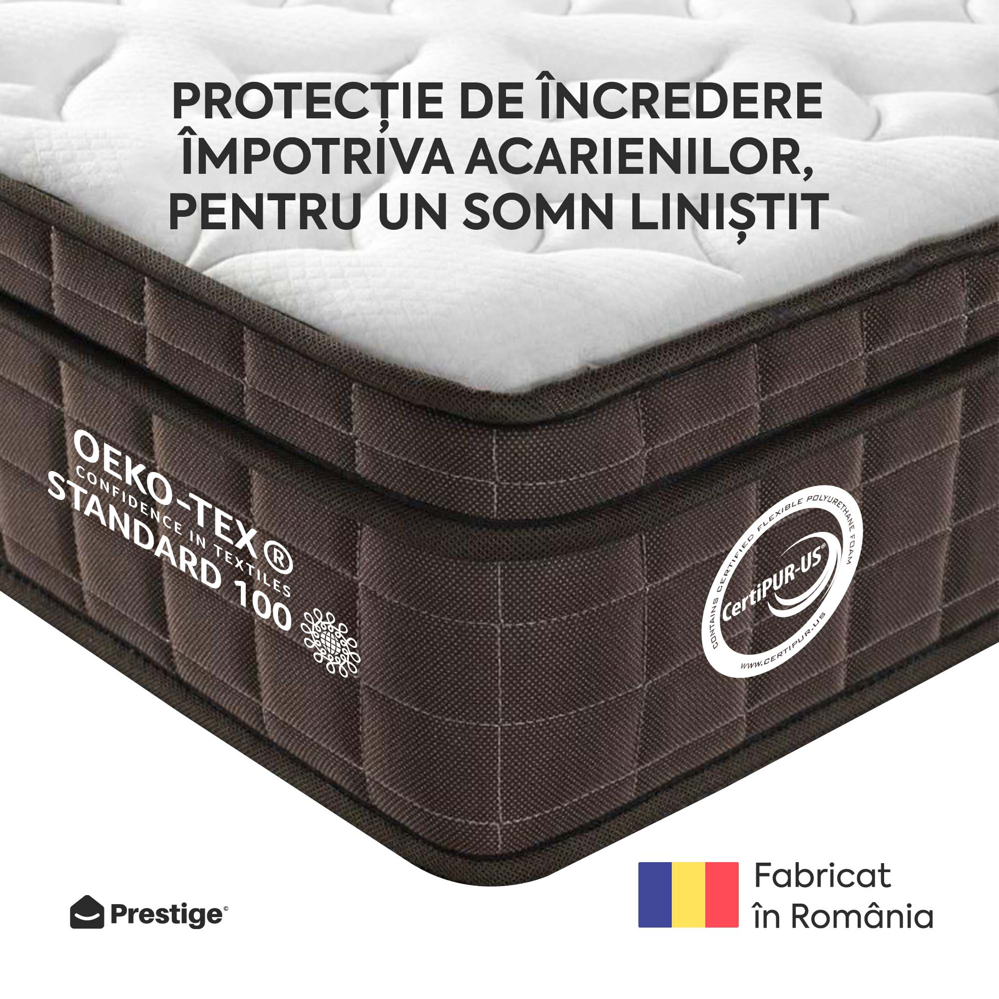 Saltea ZERO GRAVITY, 6 zone de confort, Arcuri Individuale, spumă poliuretanică elastică, spumă cu memorie, husă cu efect antialergic, superortopedică, Grosime 27 cm