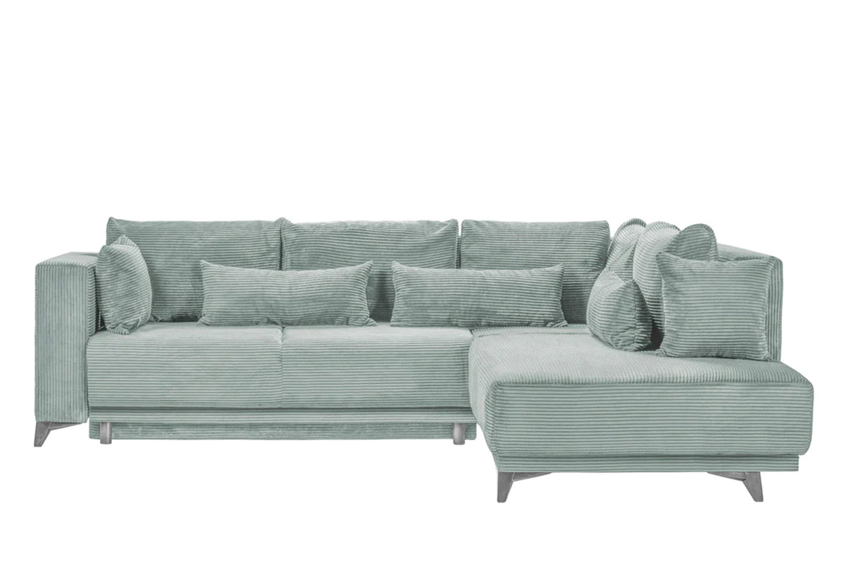 Colțar Extensibil NOMAD, cu ladă de depozitare, variante stânga/dreapta 280x215x90 cm, Prestigehome.ro, #color_Verde-Salvie-Zoom