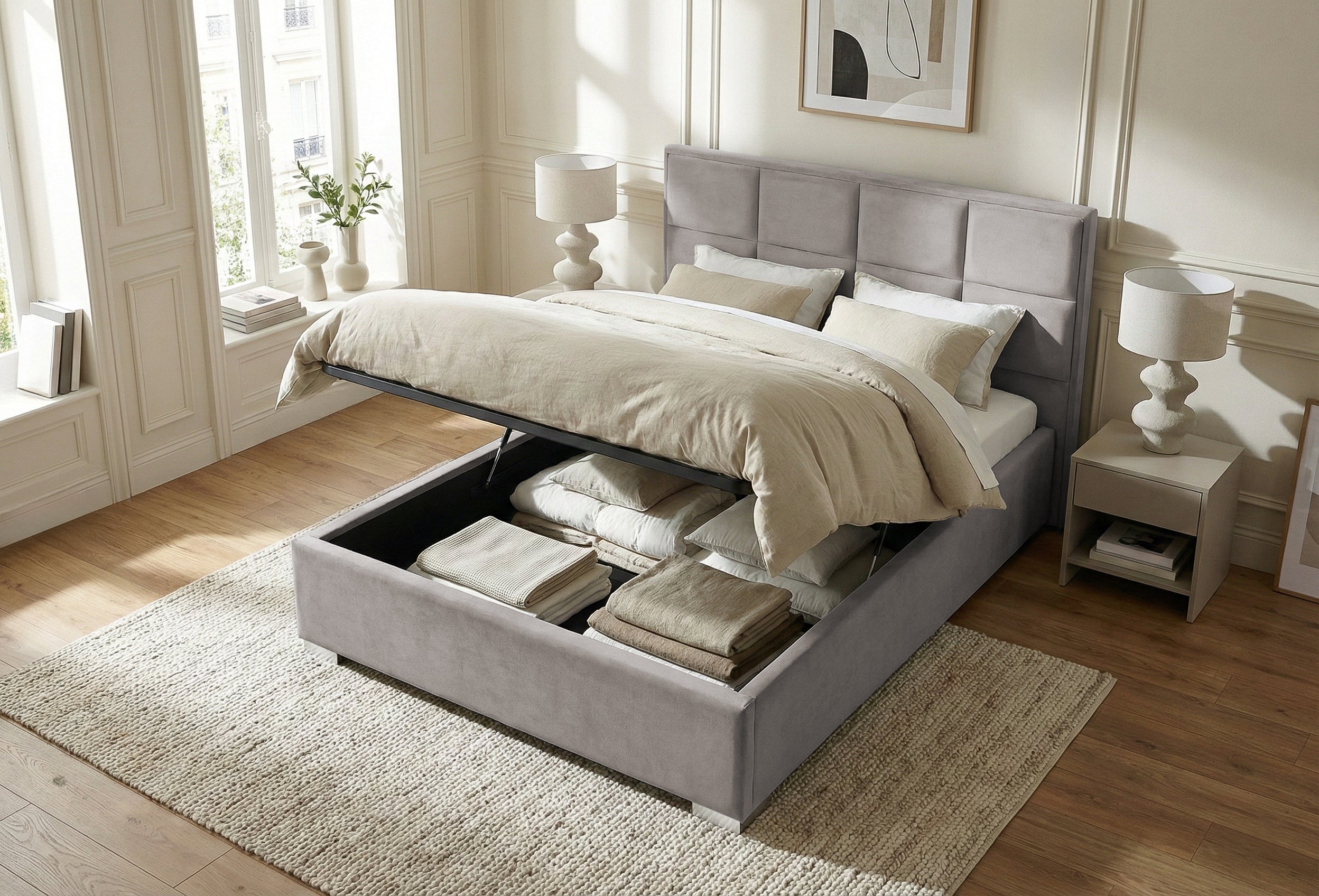 Pat Tapitat Melbourne, cu Lada Rabatabil, Prestigehome.ro, Prestige, #color_swing-bej