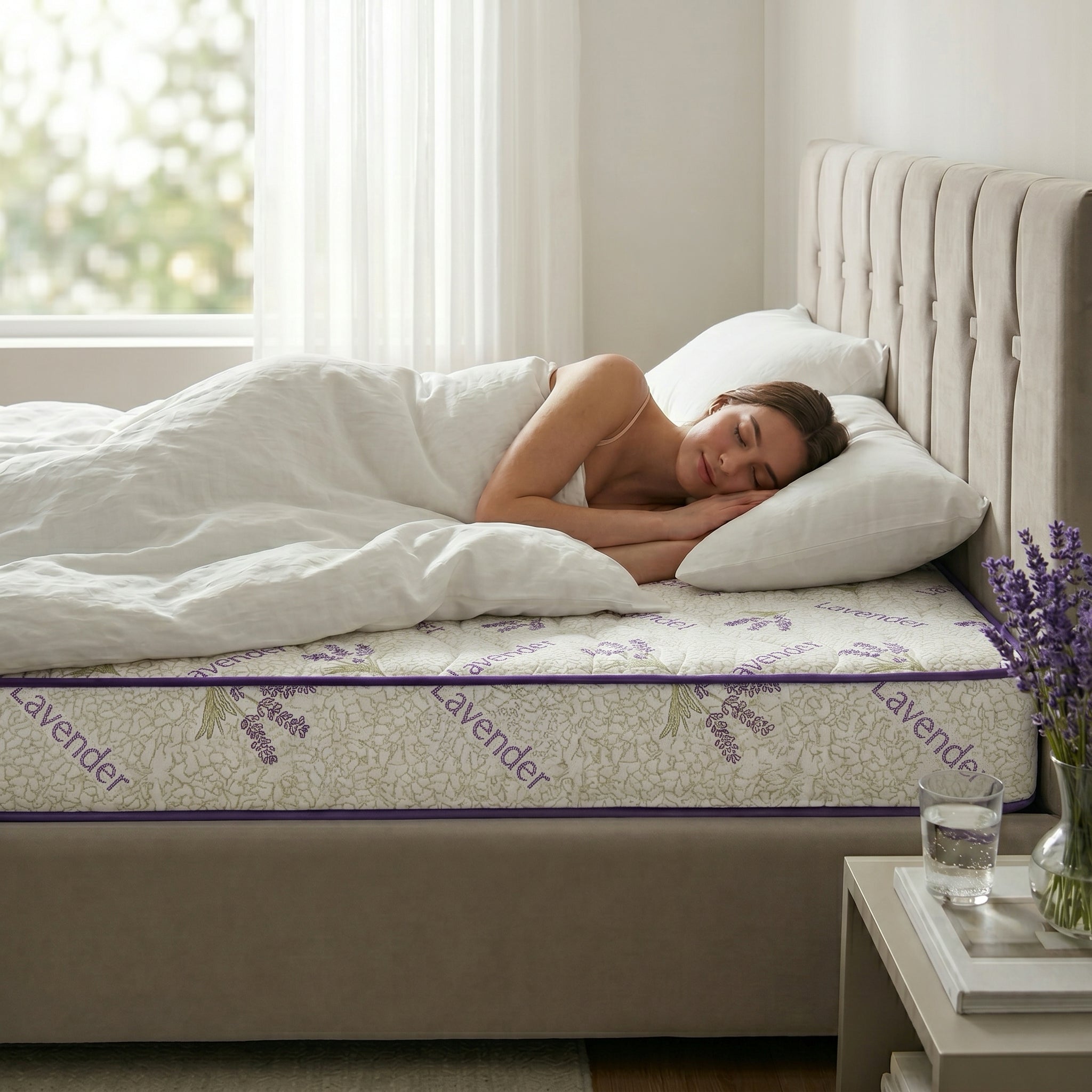Saltea LAVENDER AIR-FRESH, spumă poliuretanică, reversibilă, hipoalergenică, super ortopedică, Grosime 19 cm  - Prestige Home