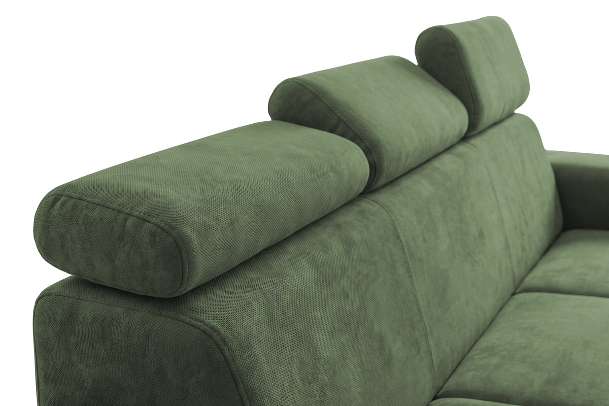 Coltar Extensibil BELLAGIO, sezlong interschimbabil, cu lada de depozitare, cu tetiere, 275x170x85 cm - Prestigehome.ro - Coltare - Prestige - #color_Verde-Enjoy