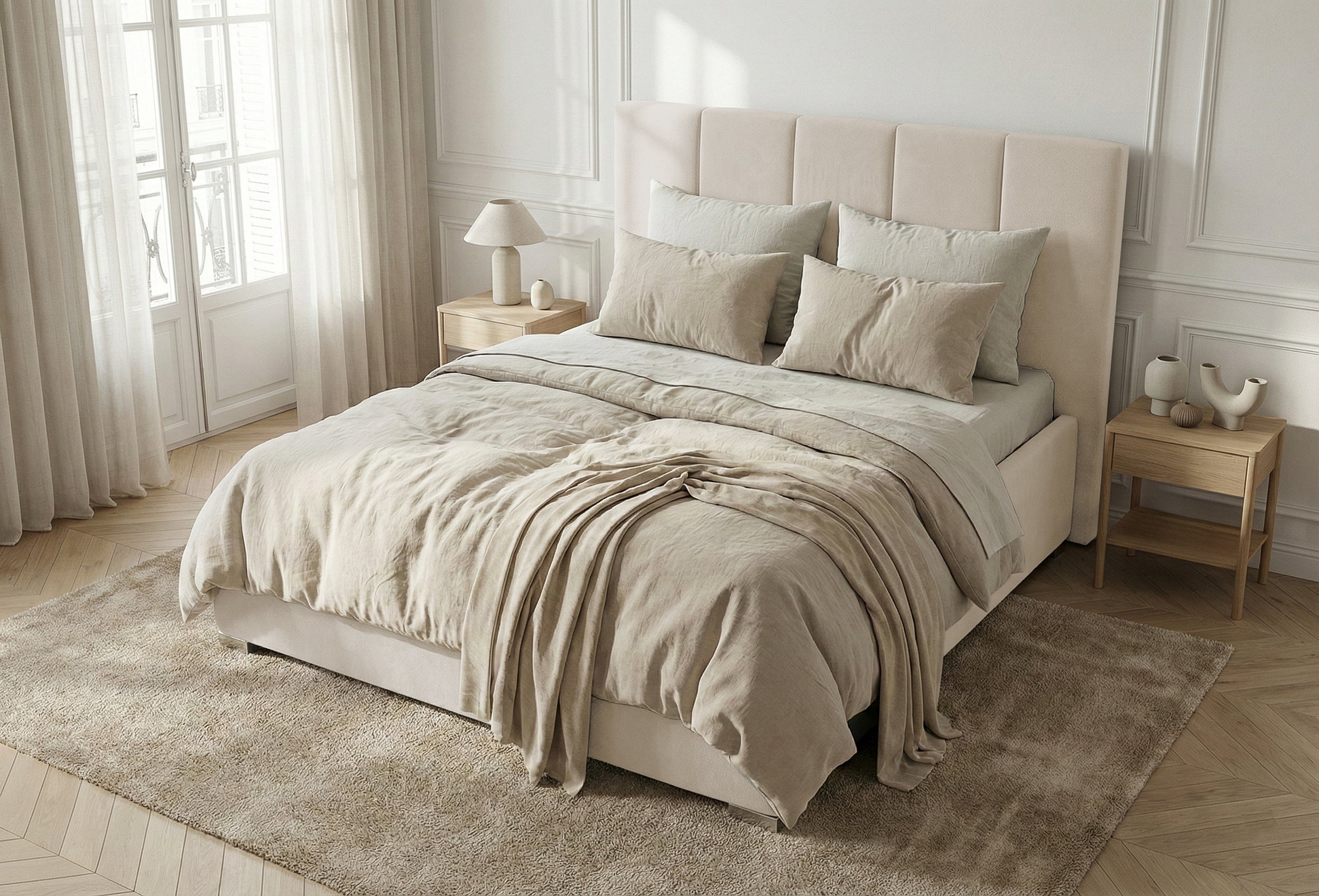 Pat Tapitat Luna, cu Lada Rabatabil, Prestigehome.ro, Prestige, #color_swing-crem