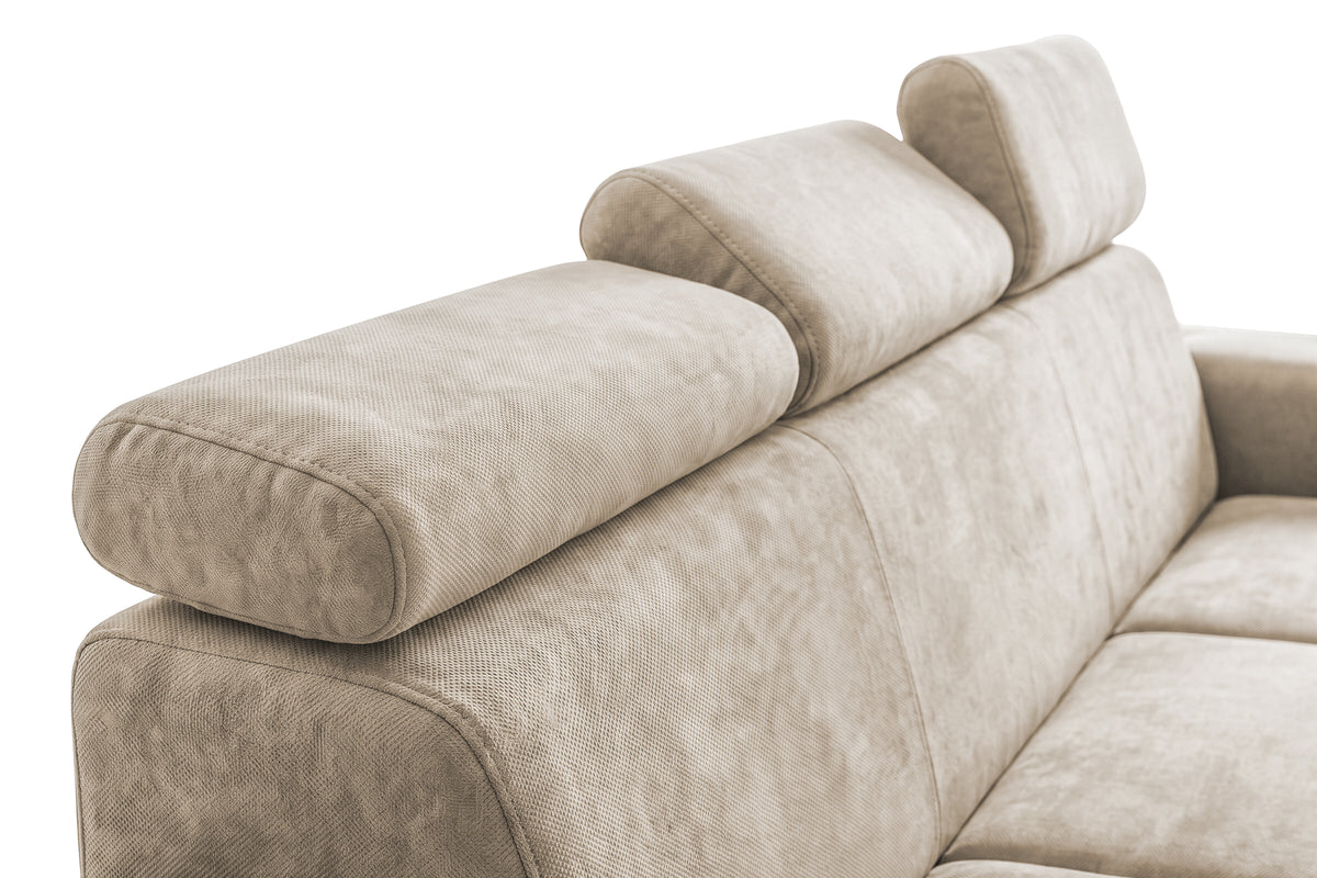 Canapea Extensibila 3 locuri BELLAGIO, cu tetiere, 235x95x85 cm - Prestigehome.ro - Canapea 3 Locuri - Prestige - #color_bej-enjoy