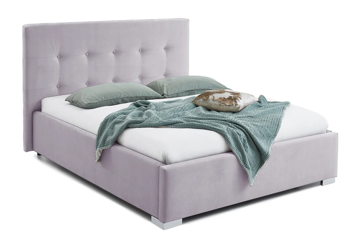 Pat Tapițat Lille, cu somieră rabatabilă și ladă de depozitare