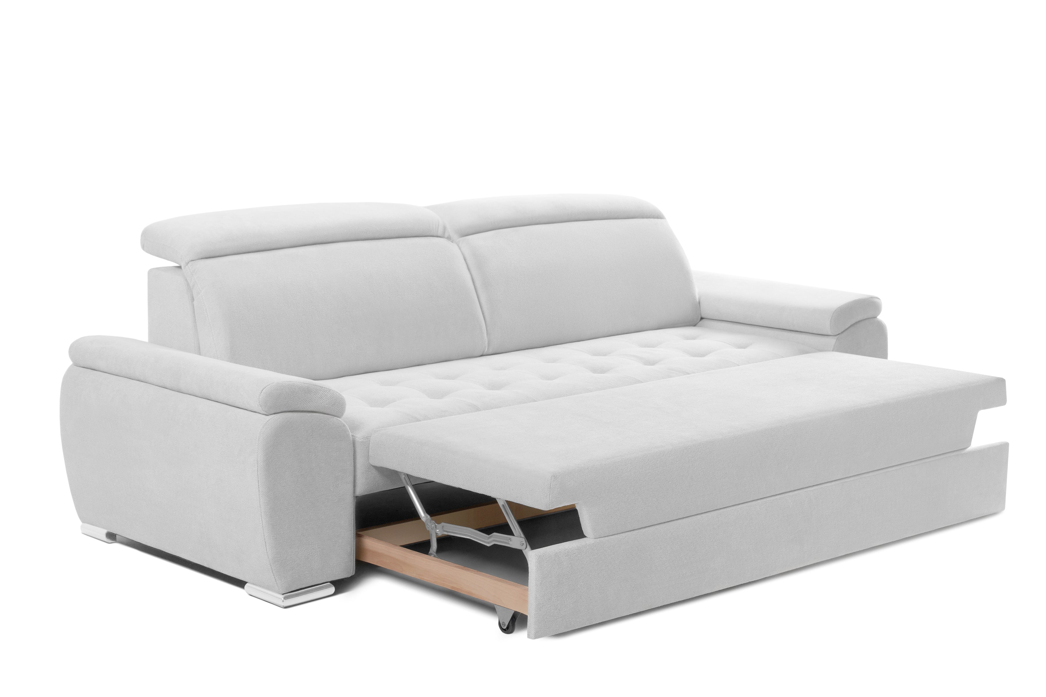 Canapea Extensibila 3 locuri TRENDY, cu tetiere, 245x105x80 cm,  Prestigehome.ro - Canapea 3 Locuri - Prestige - #color_Gri-Argintiu-Memphis
