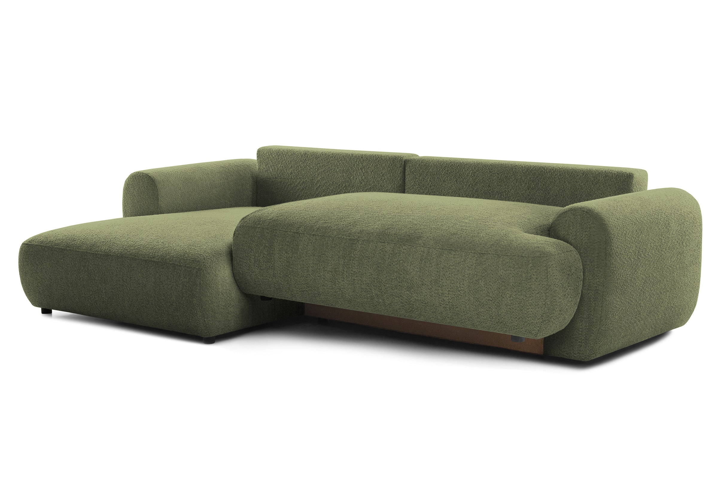 Colțar Extensibil 3 locuri NOA, cu ladă de depozitare, 270x155x80 cm, #color_Verde-Anthology