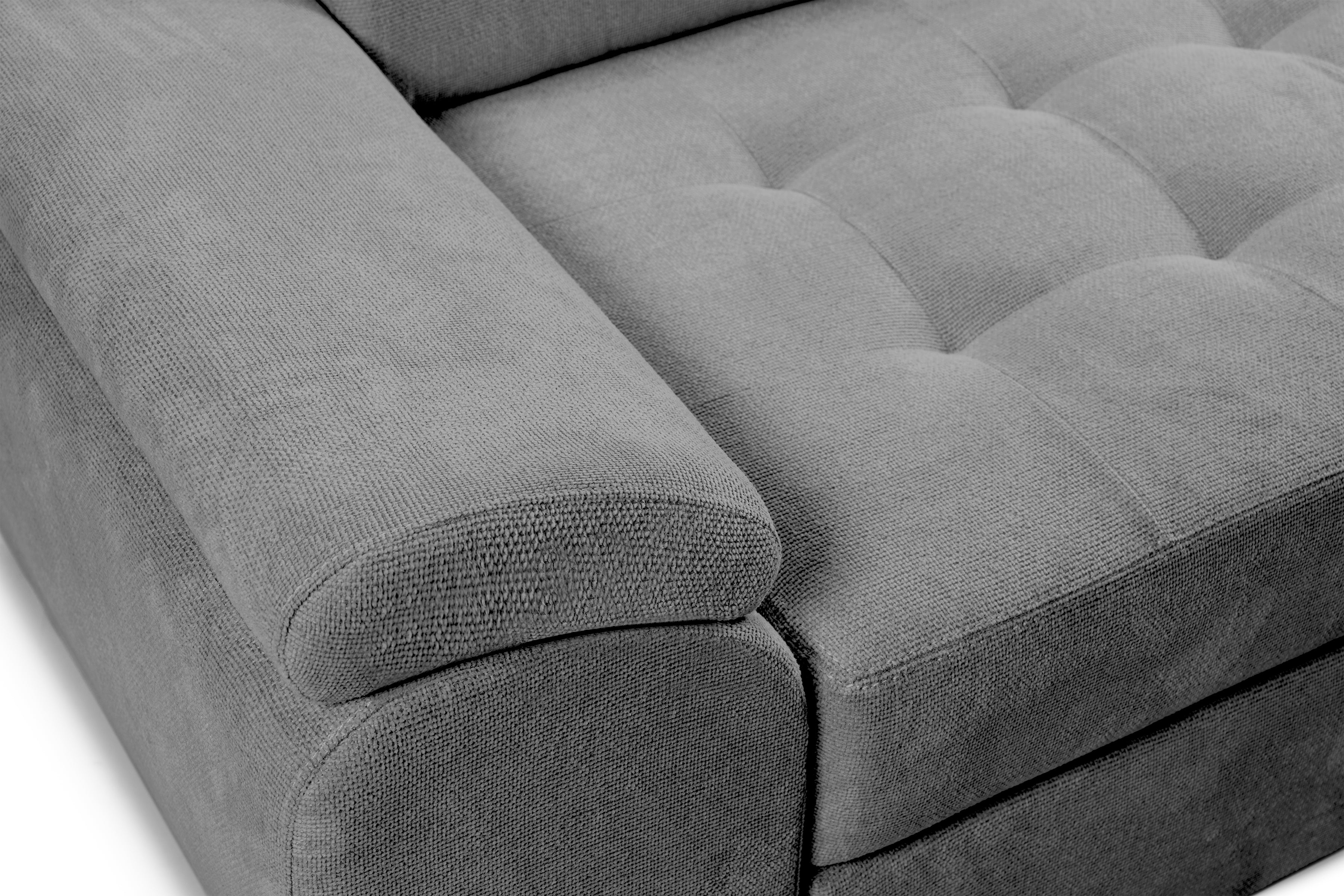 Canapea Extensibila 3 locuri TRENDY, cu tetiere, 245x105x80 cm,  Prestigehome.ro - Canapea 3 Locuri - Prestige - #color_Gri-Memphis