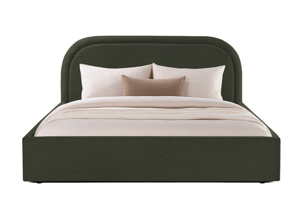 Pat Tapițat Cloud, cu somieră rabatabilă și ladă de depozitare, #color_Anthology-Verde