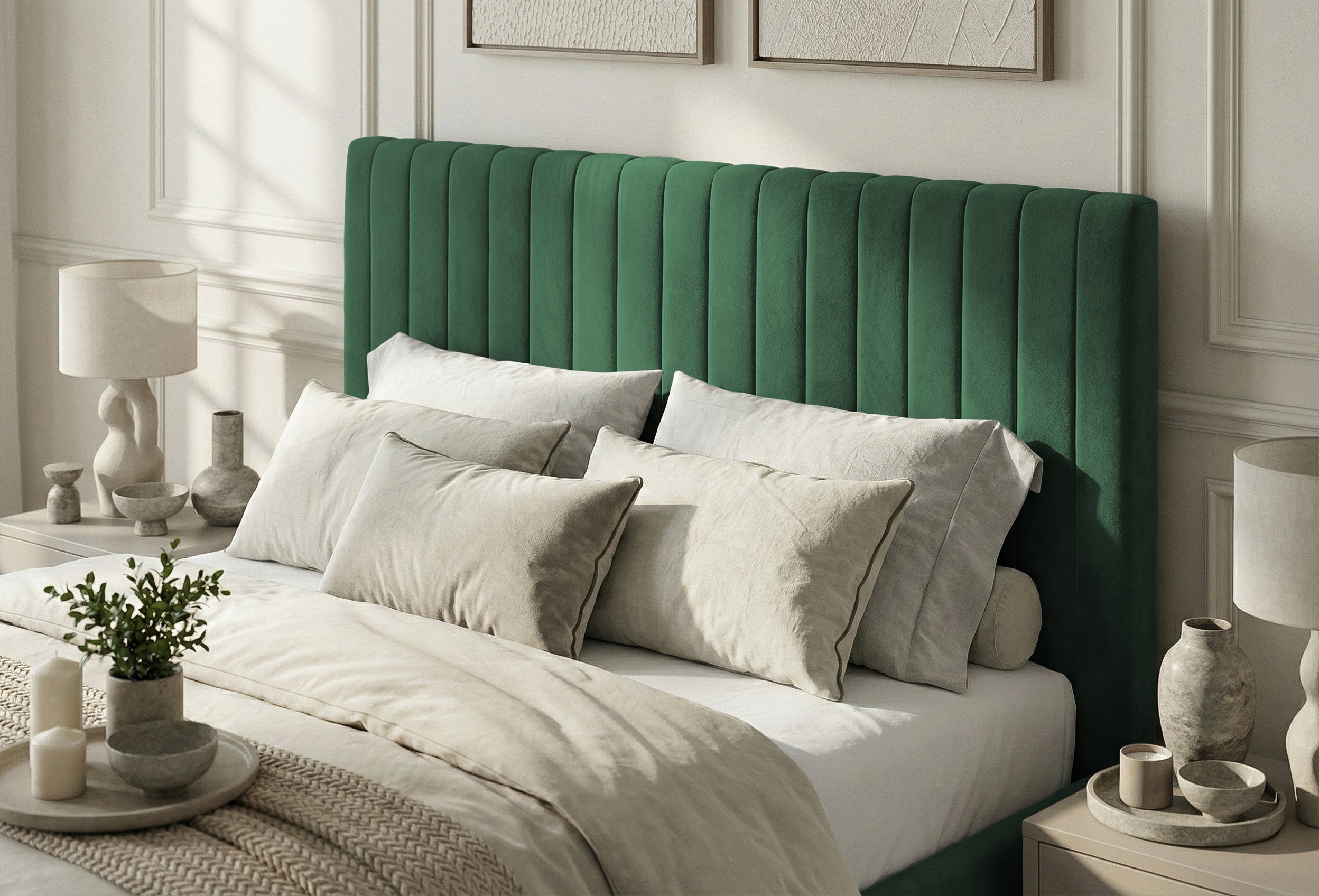 Pat Tapițat Sara, cu somieră rabatabilă și ladă depozitare #color_Verde-Inchis-Velluto