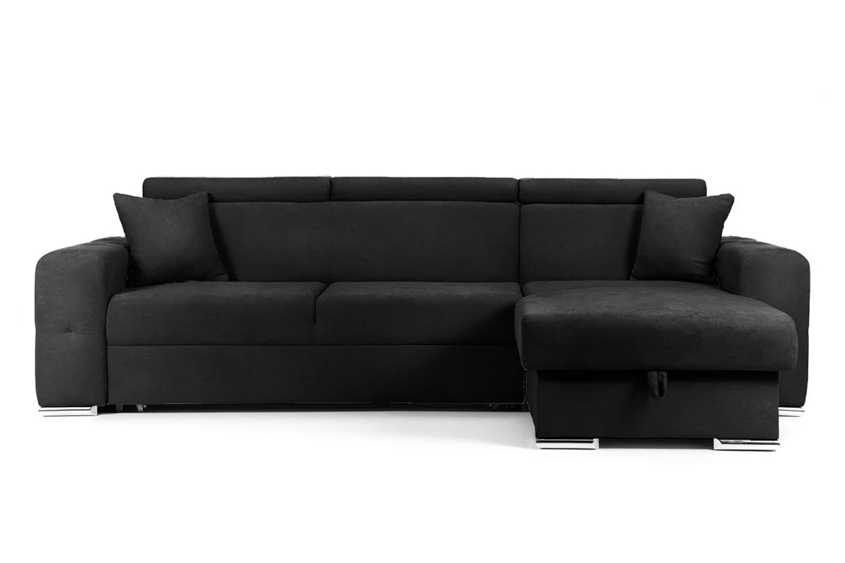 Colțar Extensibil BELLAGIO, șezlong interschimbabil, cu ladă de depozitare, cu tetiere reglabile, 280x170x100 cm