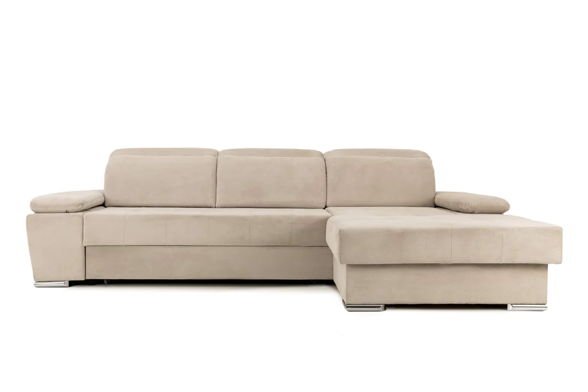 Colțar Extensibil TRENDY, cu ladă de depozitare, cu tetiere reglabile, variante stânga/dreapta 295x170x105 cm - Outlet