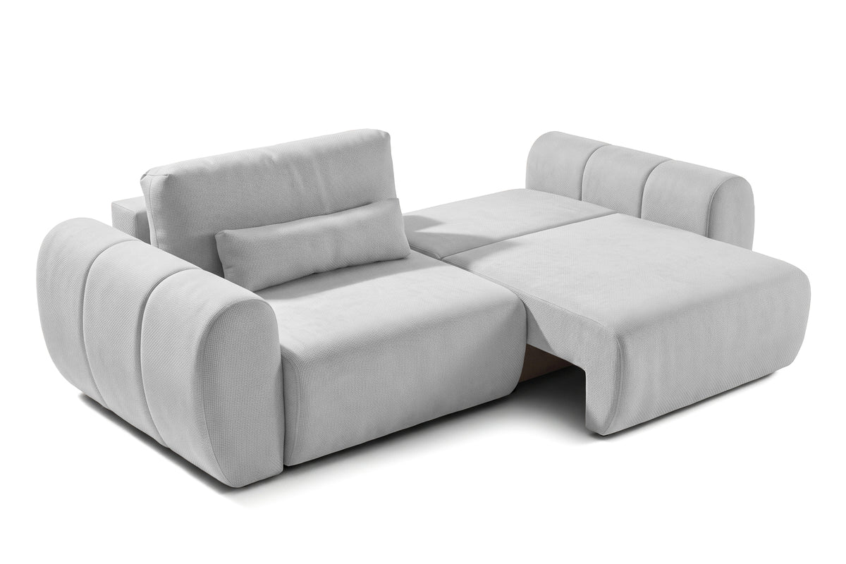 Canapea Extensibilă 3 locuri VERSA, cu 2 lăzi depozitare, 260x110x85 cm, #color_Gri-Deschis-Loft