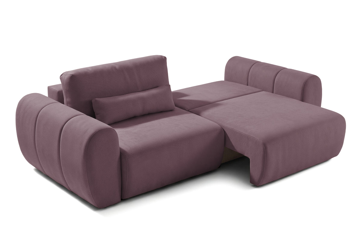 Canapea Extensibilă 3 locuri VERSA, cu 2 lăzi depozitare, 260x110x85 cm, #color_Violet-Loft