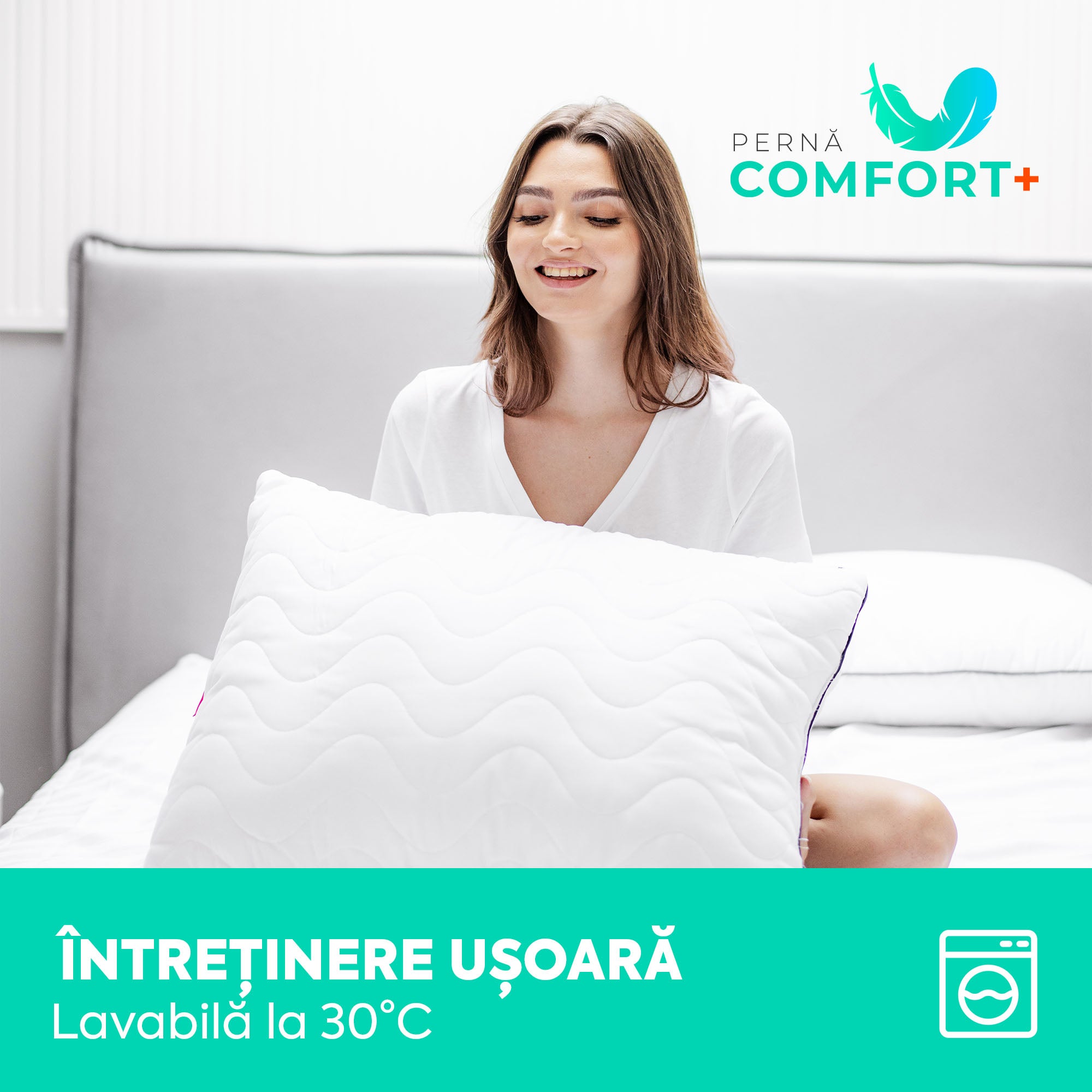 Pernă Comfort Plus cu microfibră, husă microfibră, 50x70 cm-Pernă-Prestige Home-Prestige Home