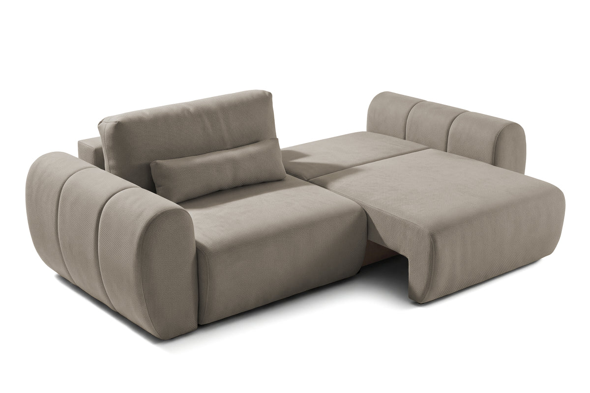 Canapea Extensibilă 3 locuri VERSA, cu 2 lăzi depozitare, 260x110x85 cm, #color_Gri-Inchis-Loft