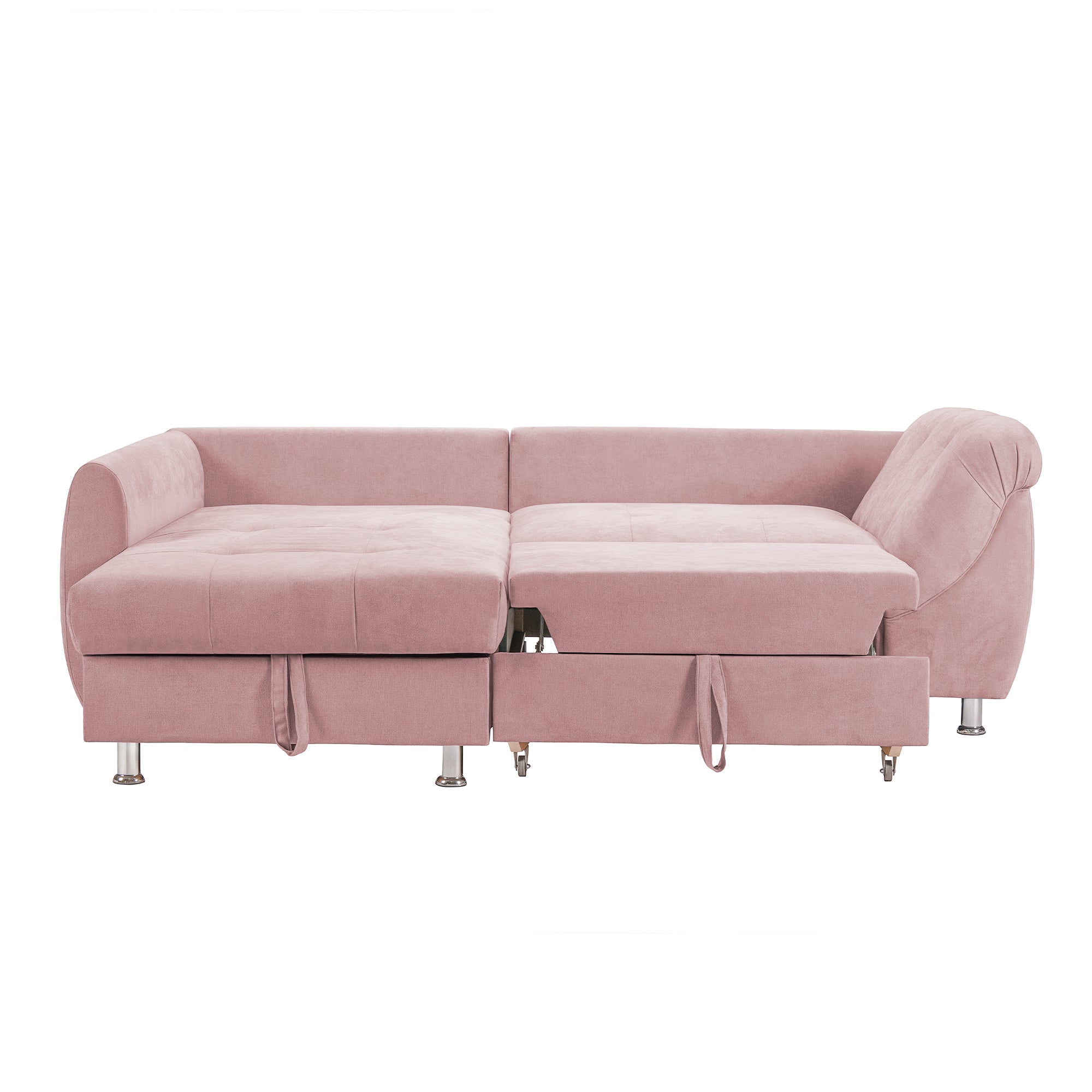 Coltar Extensibil MERLIN, cu lada depozitare, 230 x 190 x 93 cm, Prestigehome, #color_Roz-Flamingo-Enjoy