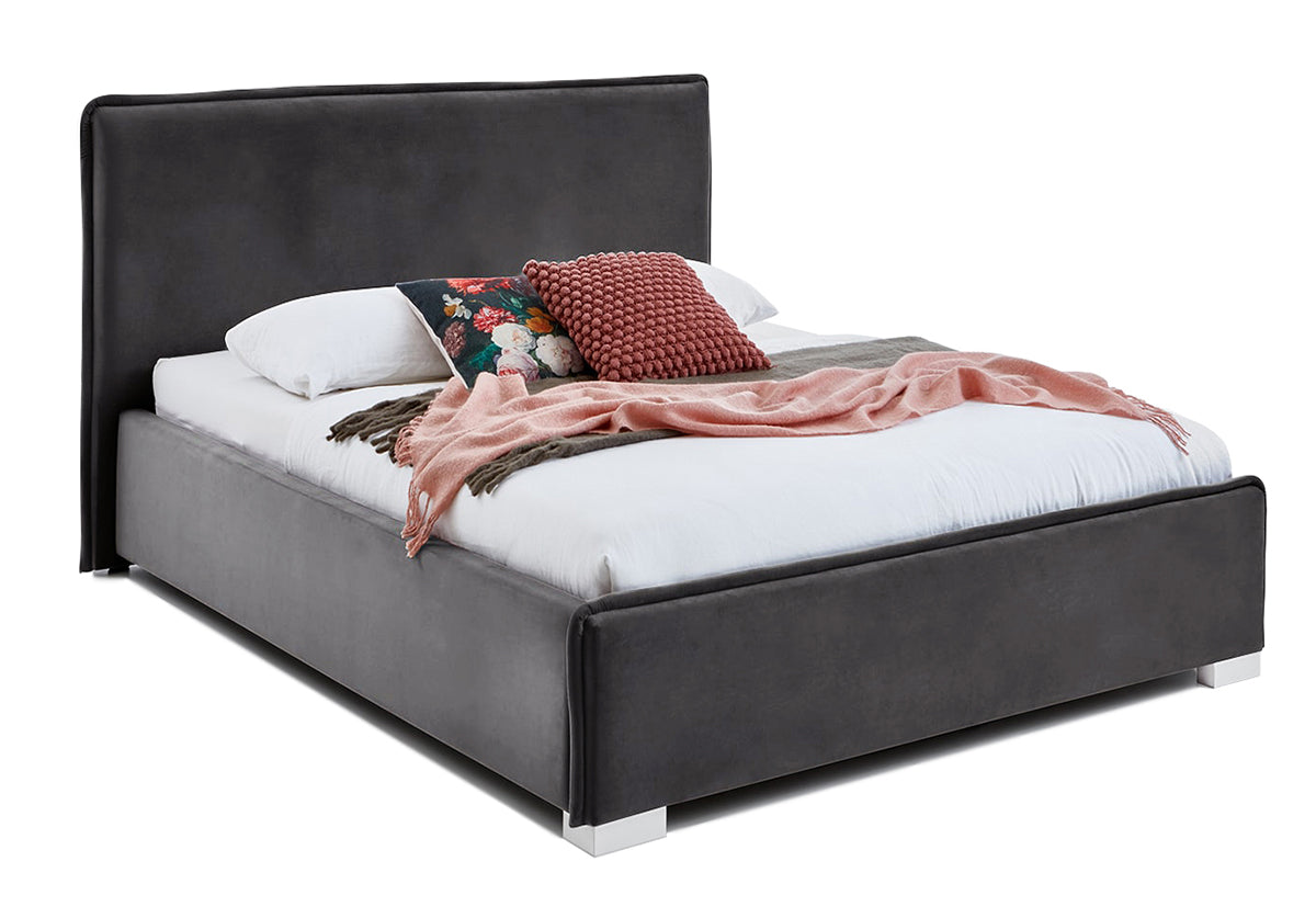 Pat Tapițat Nice, cu somieră rabatabilă și ladă de depozitare