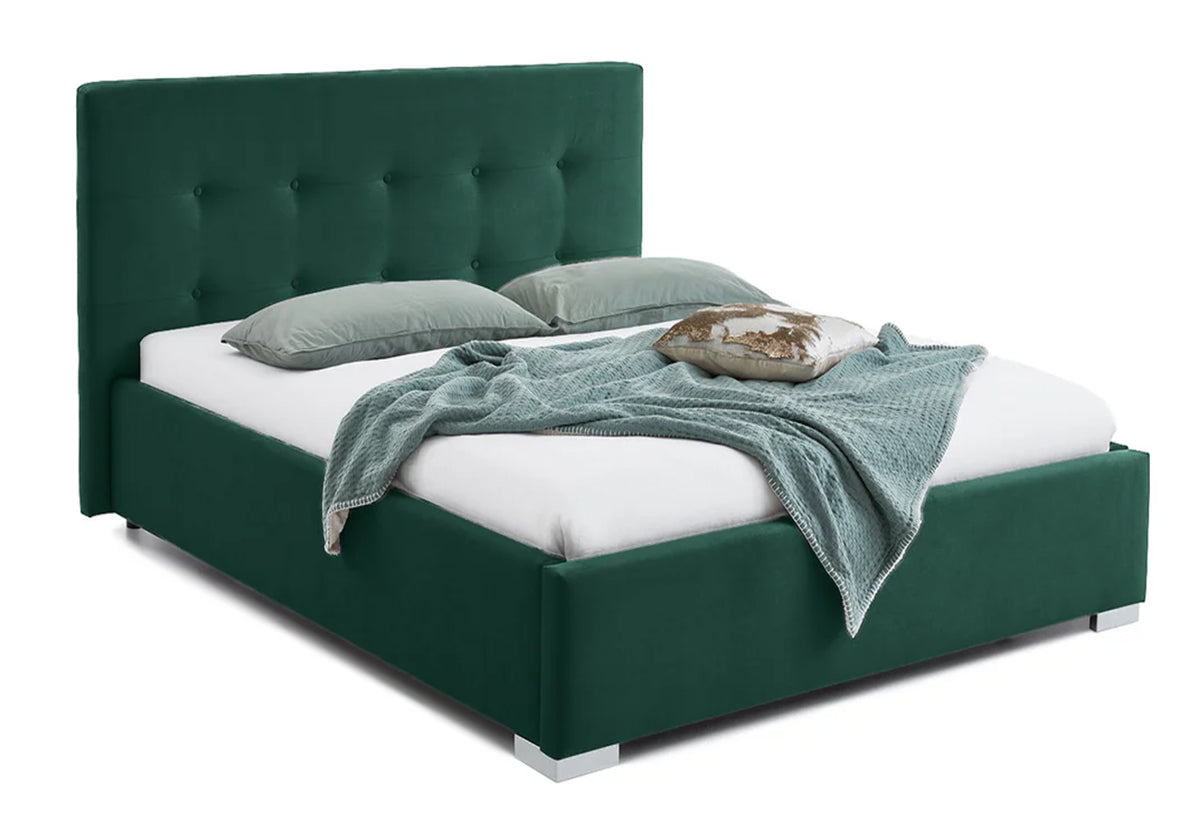 Pat Tapițat Lille, cu somieră rabatabilă și ladă de depozitare