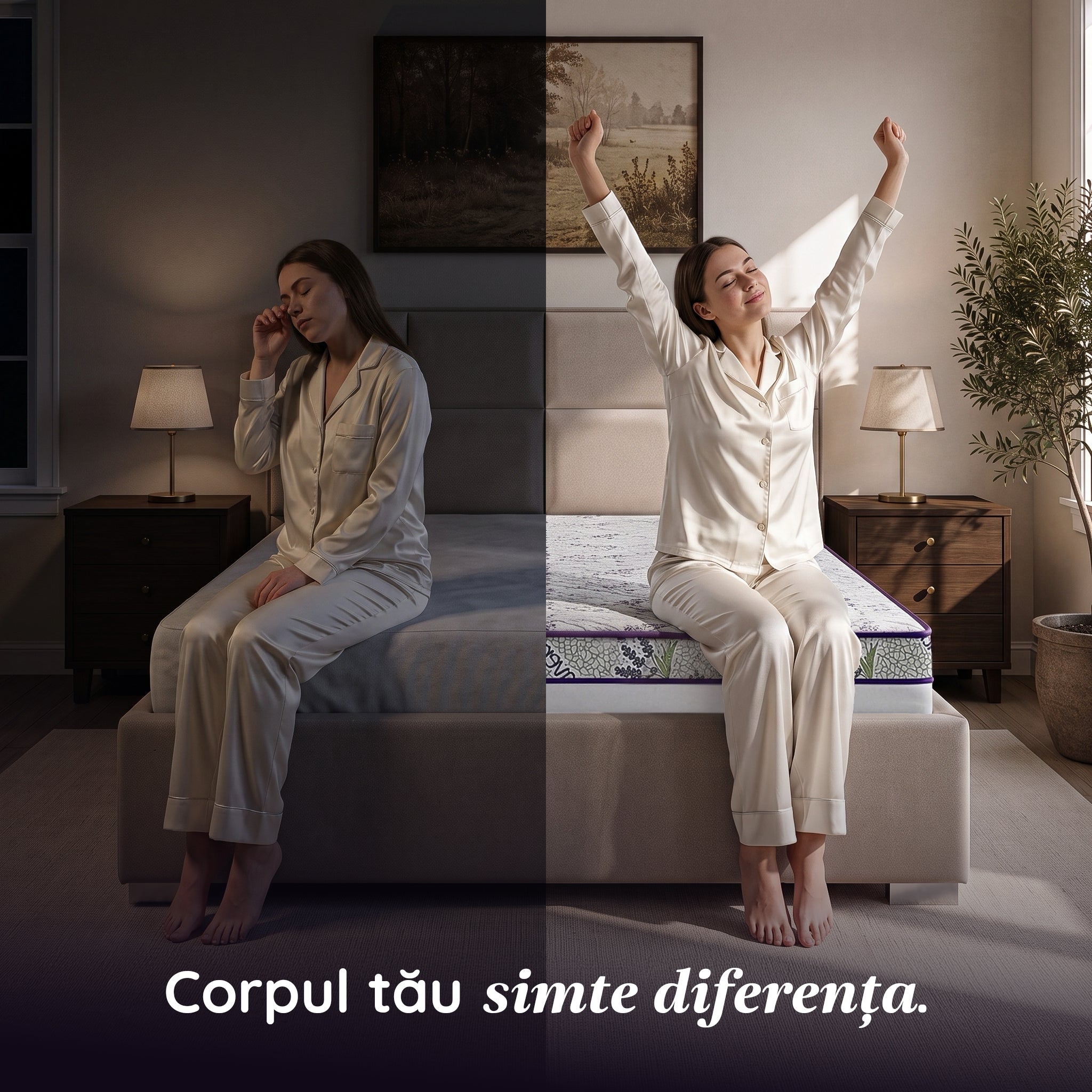 Saltea LAVENDER AIR HYGENE THERAPY,  husă detașabilă, superortopedică, cu spumă poliuretanică și arcuri, Grosime 25 cm - Prestige Home