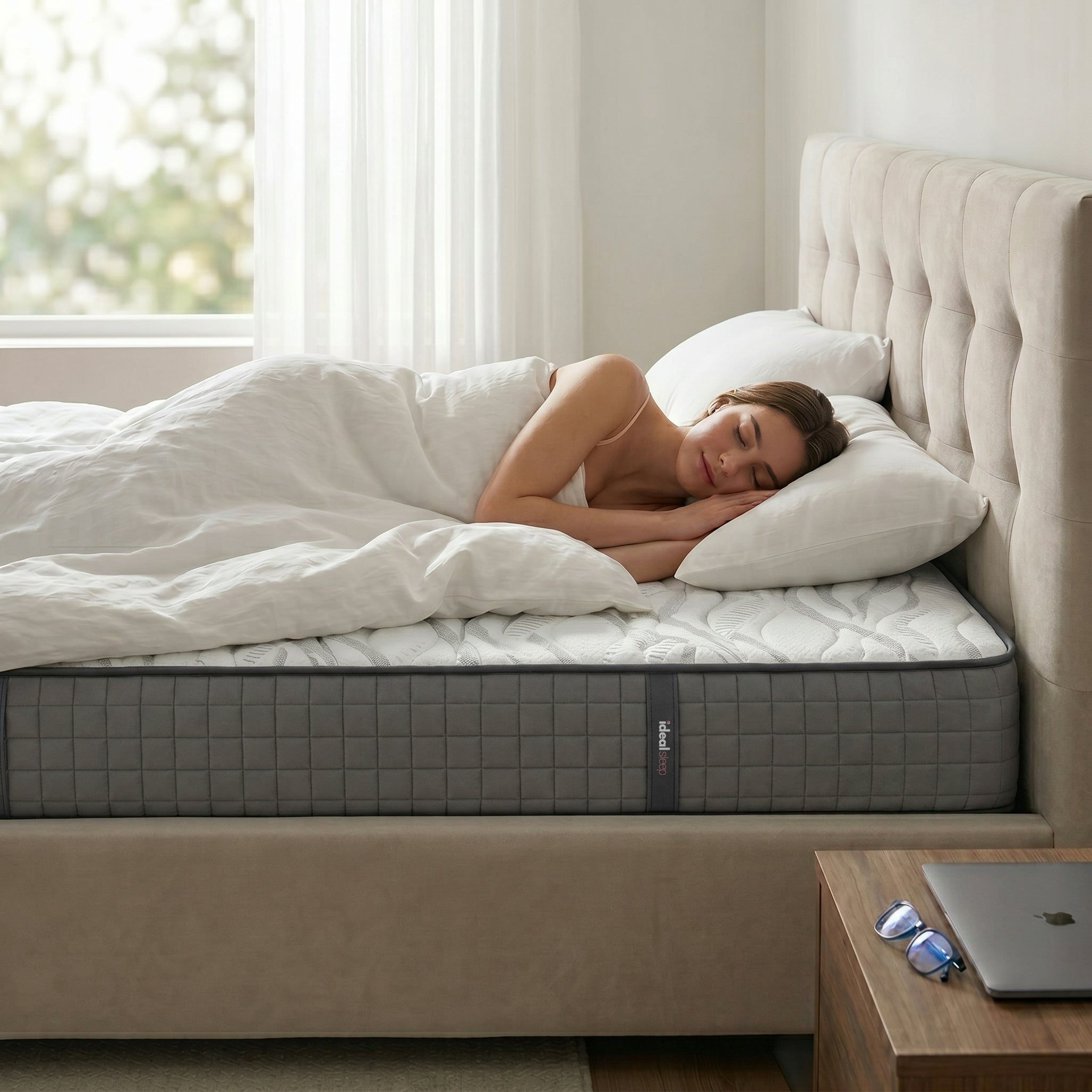 Saltea Ideal Sleep WAVE POCKET, Arcuri individuale, spumă poliuretanică în straturi, superortopedică, Grosime 25 cm