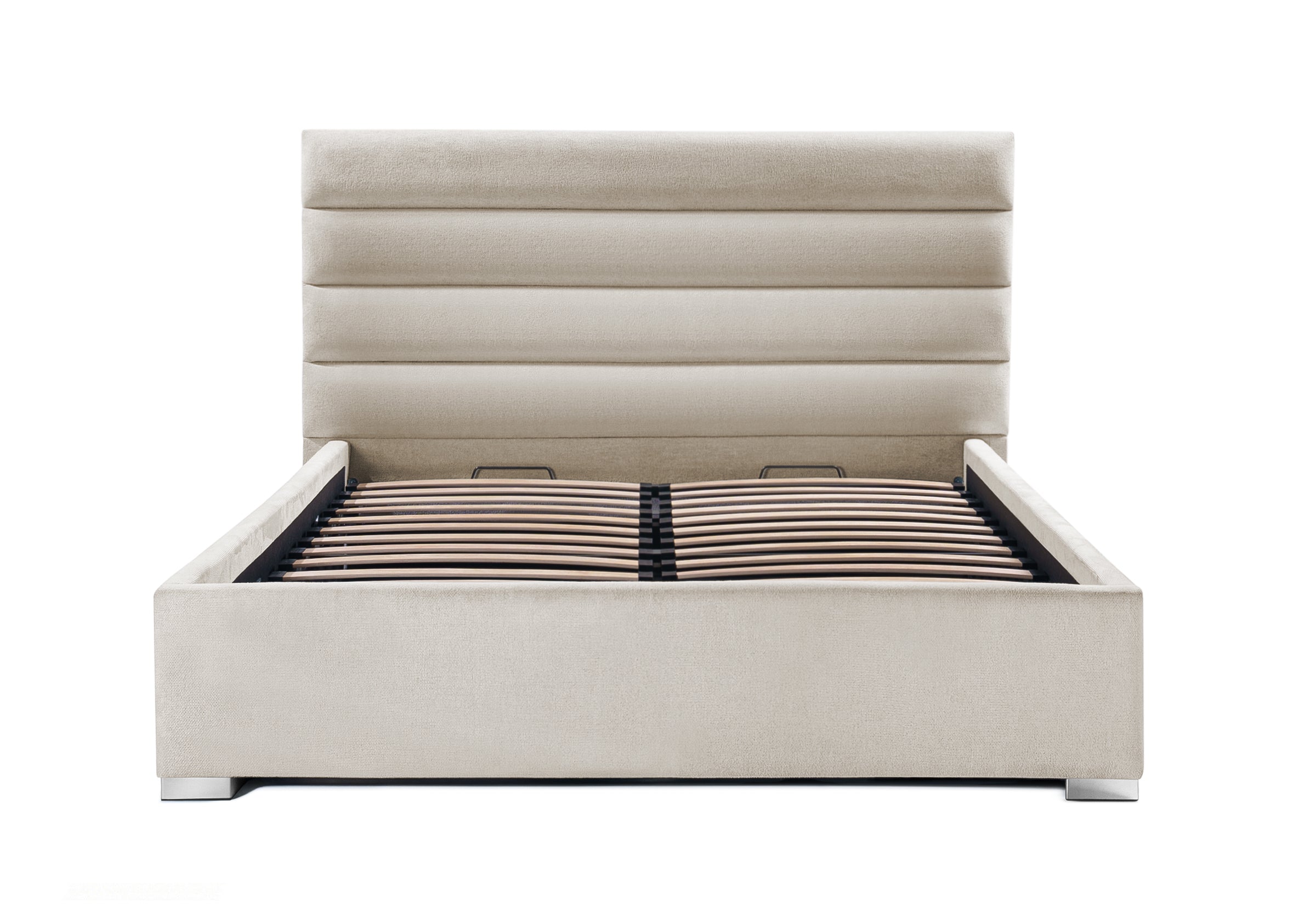 Pat Tapițat DIESIS , cu somieră rabatabilă și ladă de depozitare, #color_Bej-Mystery