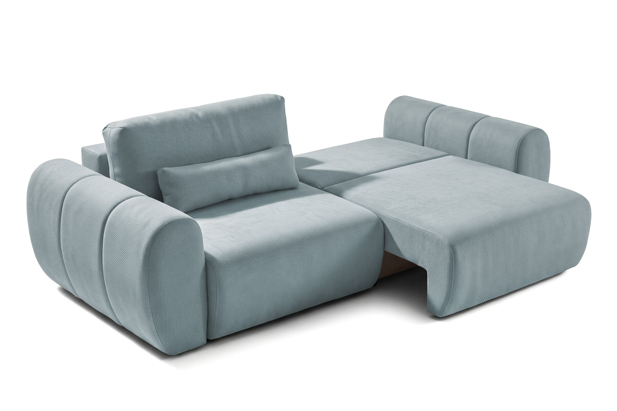 Canapea Extensibilă 3 locuri VERSA, cu 2 lăzi depozitare, 260x110x85 cm, #color_Albastru-Loft