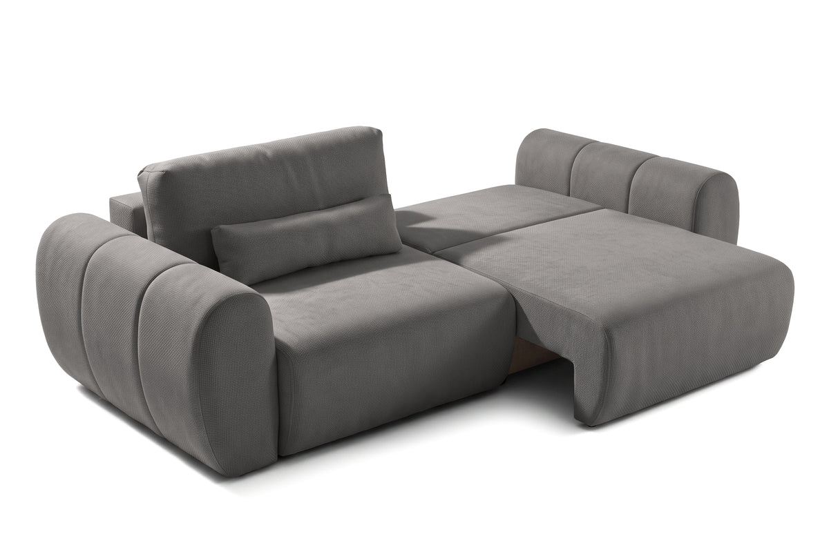 Canapea Extensibilă 3 locuri VERSA, cu 2 lăzi depozitare, 260x110x85 cm, #color_Gri-Grafit-Loft