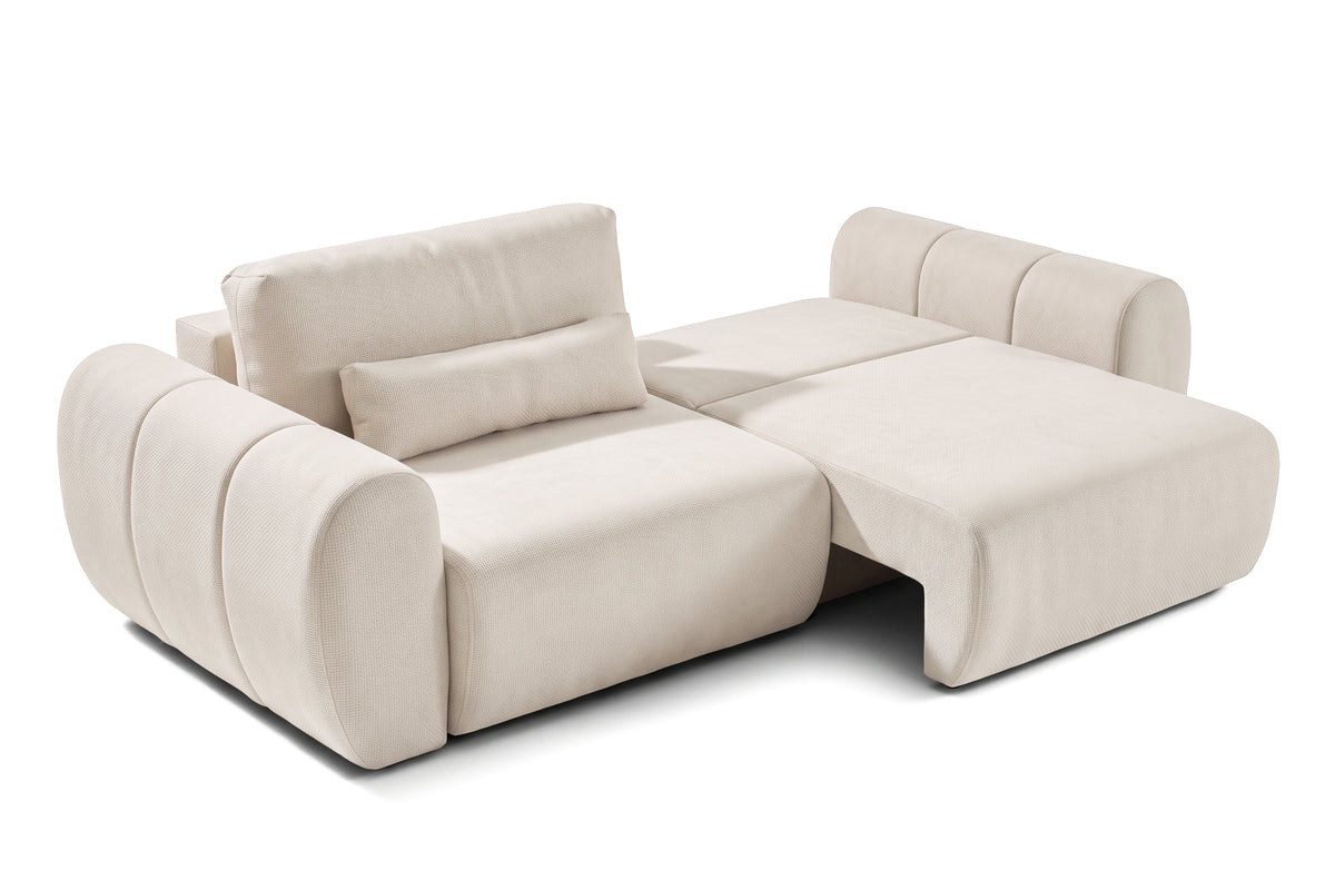 Canapea Extensibilă 3 locuri VERSA, cu 2 lăzi depozitare, 260x110x85 cm, #color_Crem-Loft
