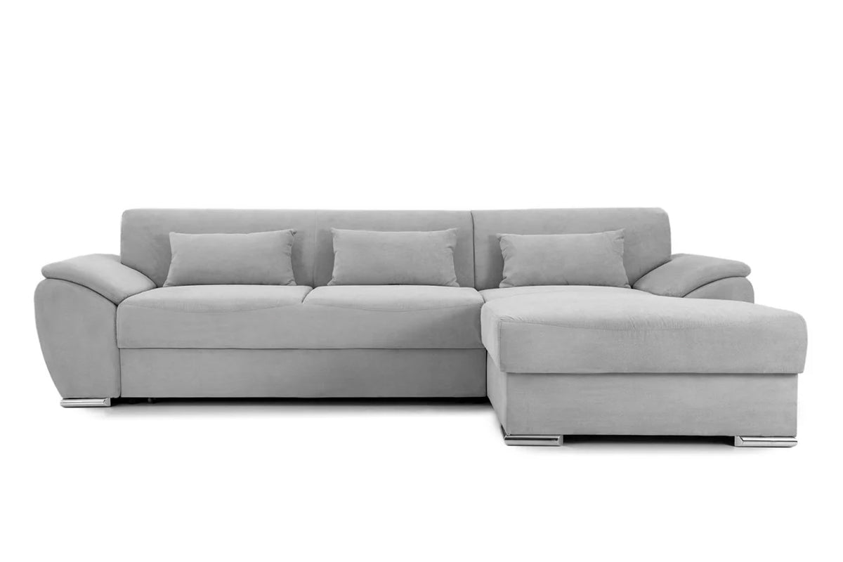 Colțar Extensibil PICASSO, cu ladă de depozitare, variante stânga/dreapta 300x170x80 cm #color_Gri-Deschis-Enjoy