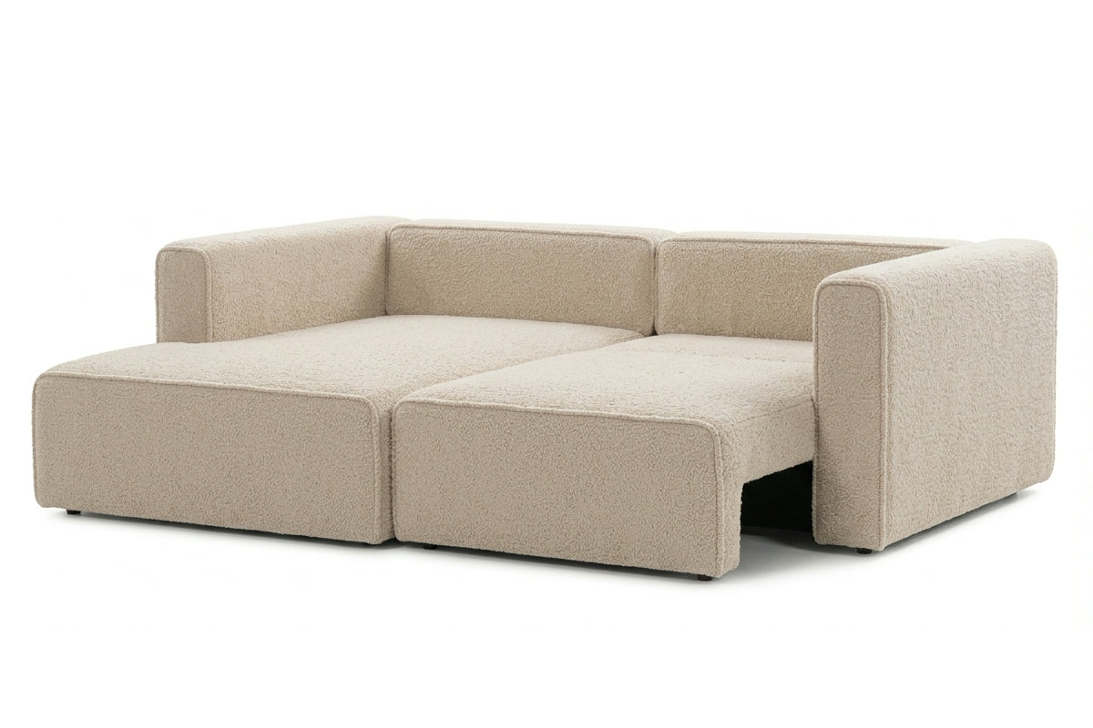 Colțar Extensibil 3 locuri ZANETTO, cu ladă de depozitare, 240x157x70 cm, Crem - Outlet