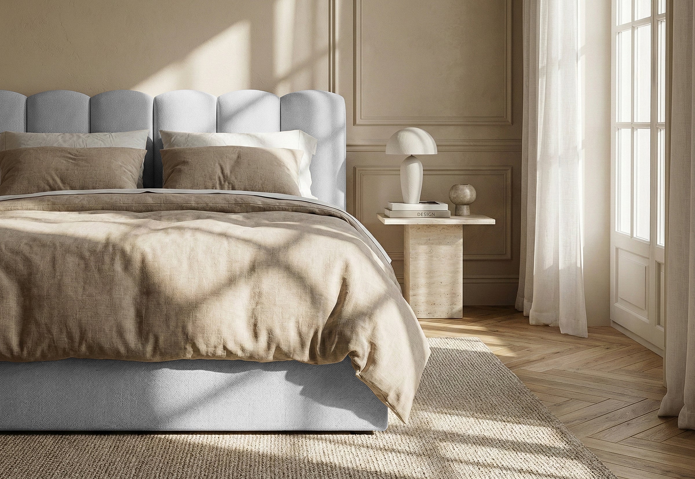 Pat Tapițat PRINCESS, cu somieră rabatabilă și ladă de depozitare, #color_Gri-Cenusiu-Mystery