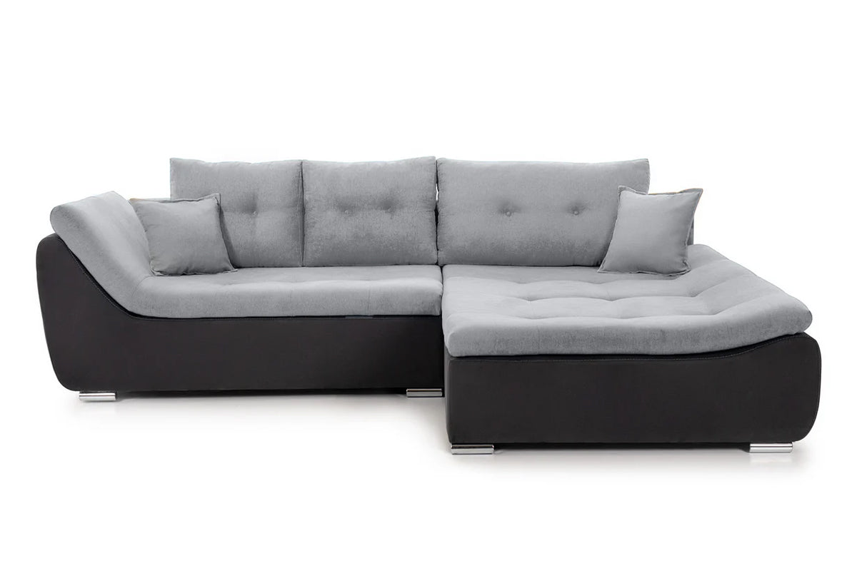 Coltar Extensibil pe dreapta LORENZO, cu lada de depozitare, 285x180x70 cm,- Prestigehome.ro - Coltare - Prestige - #color_Gri-Deschis-Gri-Inchis-Enjoy