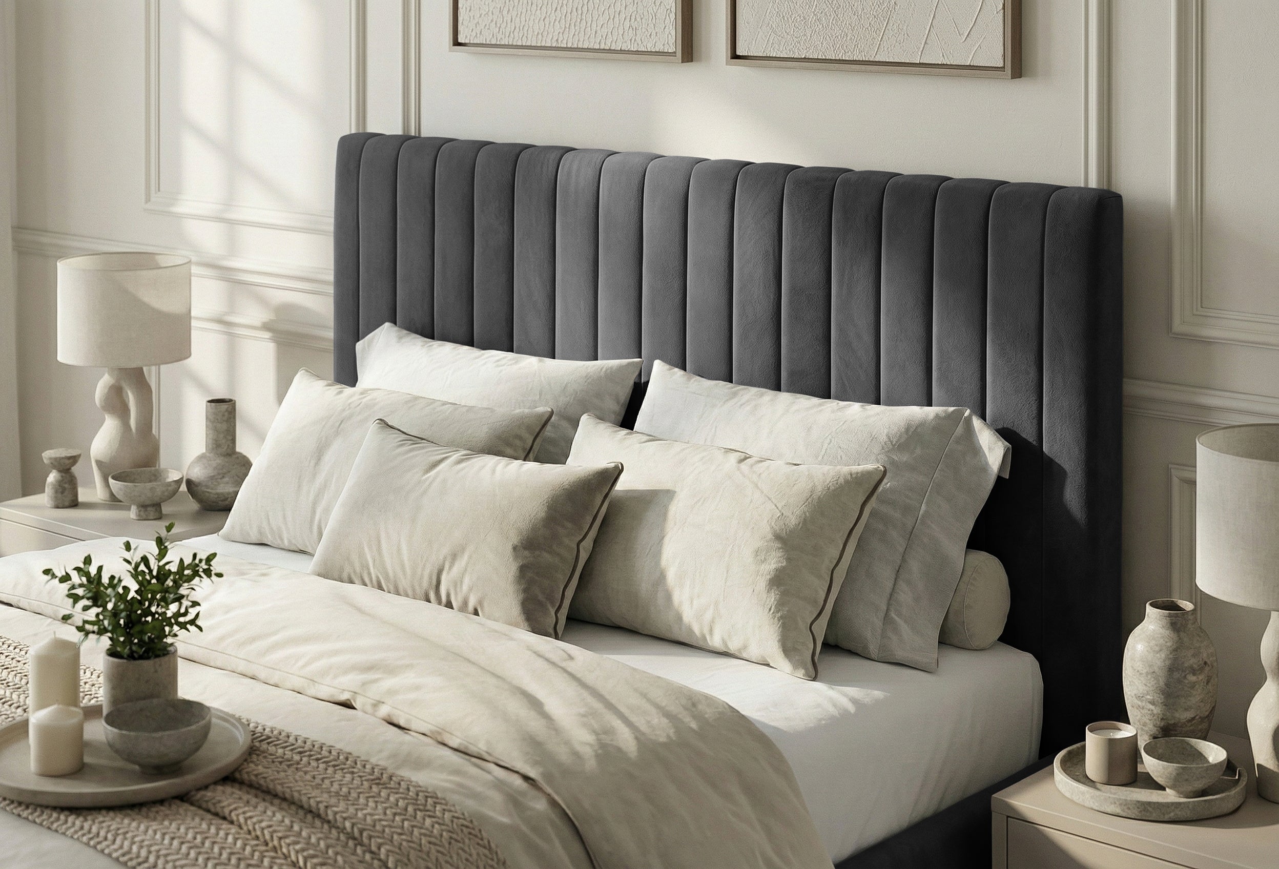 Pat Tapițat Sara, cu somieră rabatabilă și ladă depozitare #color_Gri-Velluto